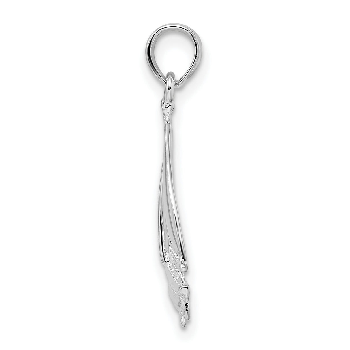 Sterling Silver Sailboat Pendant, Polished Nautical Charm with Ocean-Inspired Design