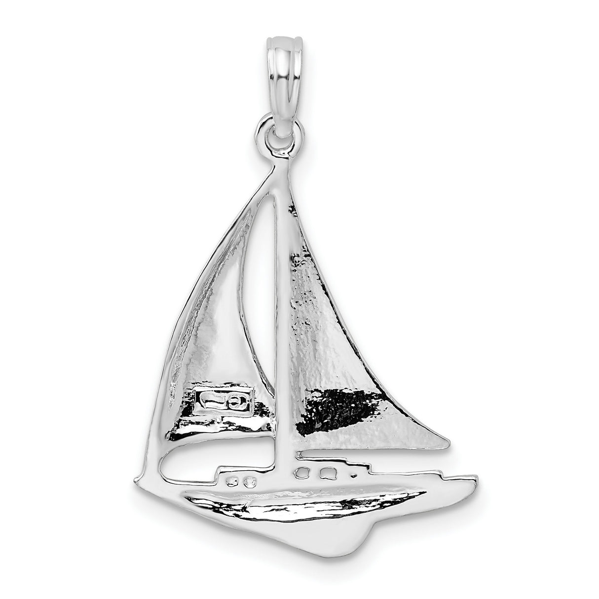 Sterling Silver Sailboat Pendant, Nautical Maritime Charm with Coastal Design