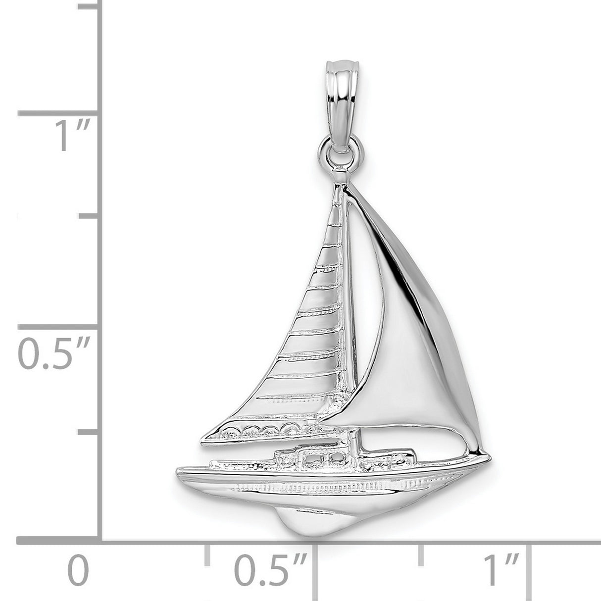 Sterling Silver Sailboat Pendant, Nautical Maritime Charm with Coastal Design