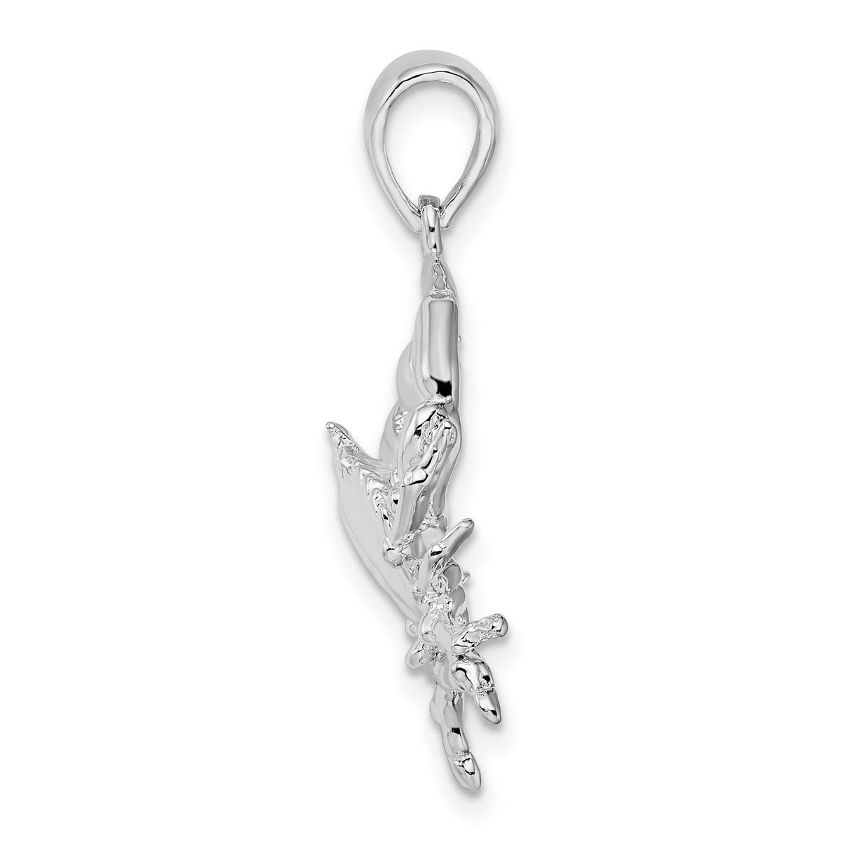 Polished Stone Crab Charm Pendant in Real 925 Sterling Silver