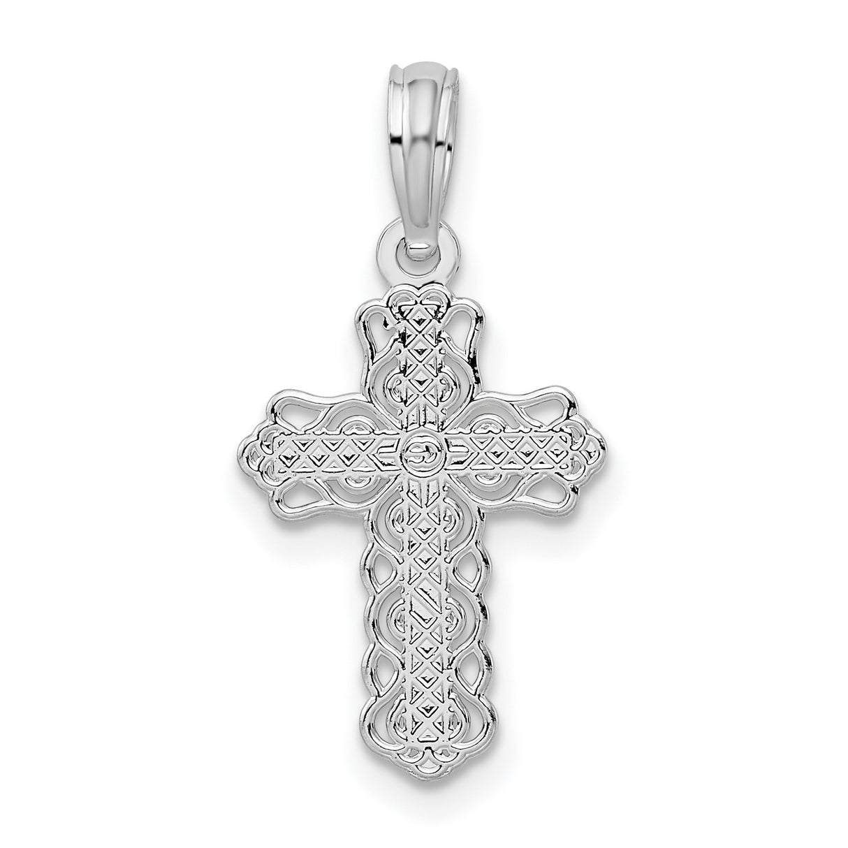 Sterling Silver Cross Pendant with Filigree Design, Religious Jewelry for Men and Women