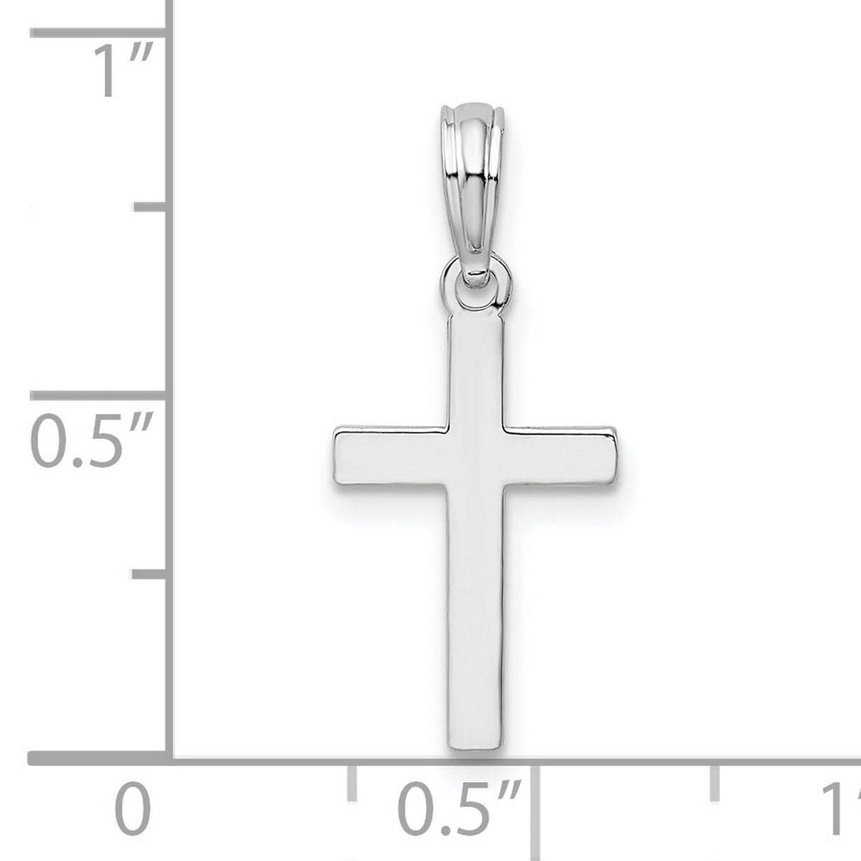 Sterling Silver Cross Pendant with Mirror Finish, Bold Latin Cross Design