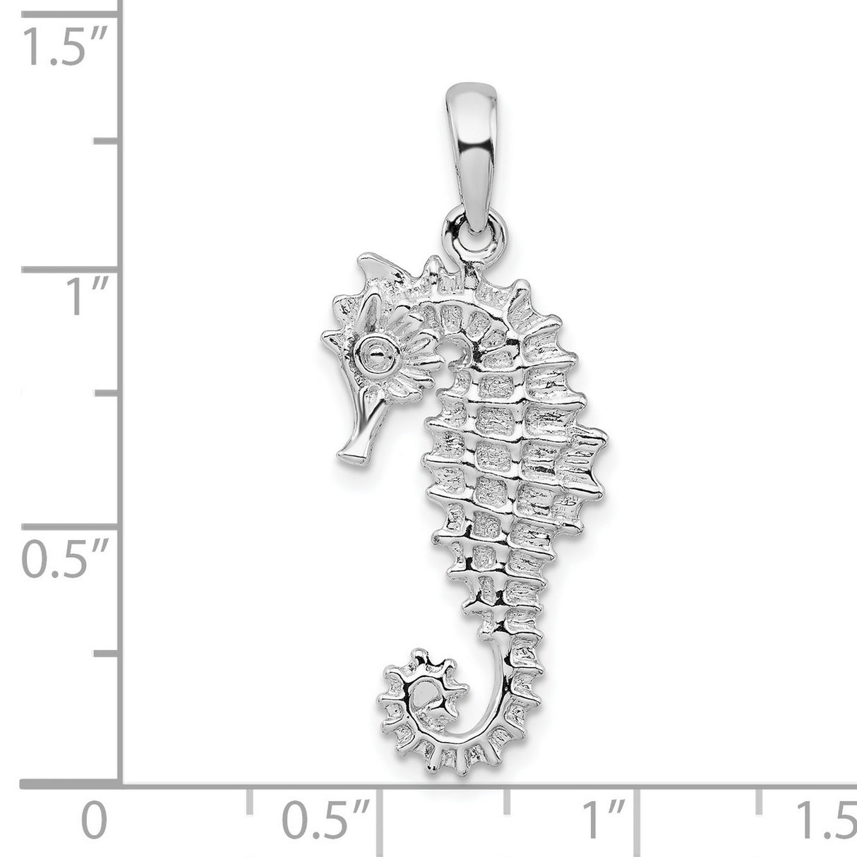Sterling Silver Seahorse Pendant, Detailed Marine Design with Nautical Charm for Women or Unisex Wear
