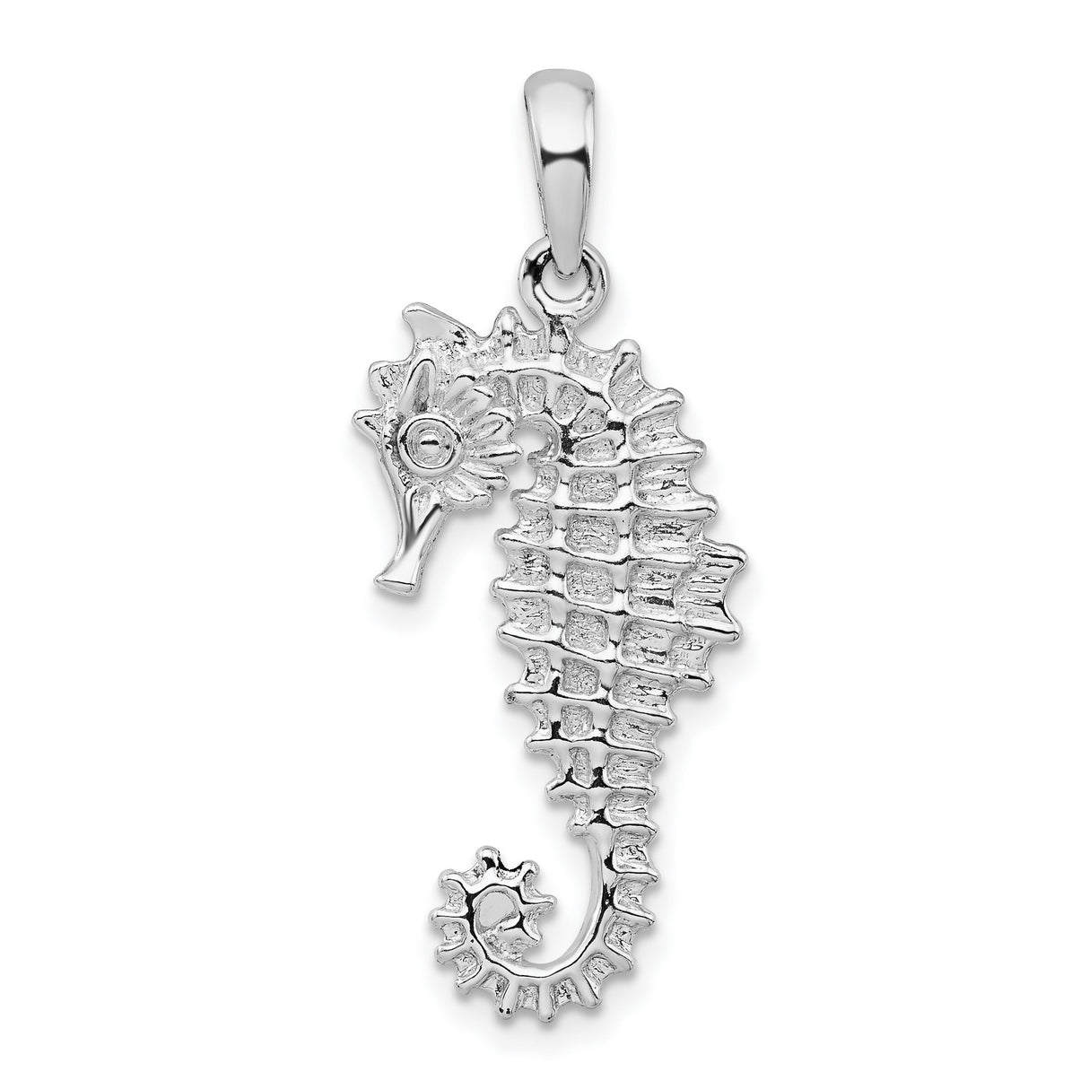 Sterling Silver Seahorse Pendant, Detailed Marine Design with Nautical Charm for Women or Unisex Wear