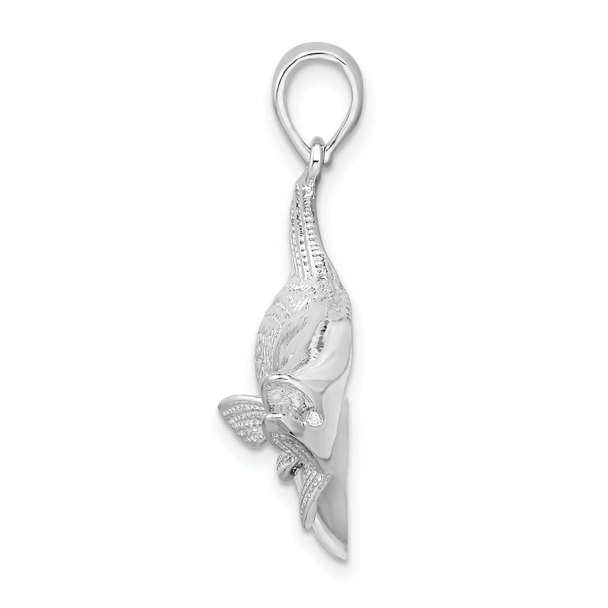 Sterling Silver Fish Pendant with Detailed Game Fish Design, Nautical Angler Jewelry