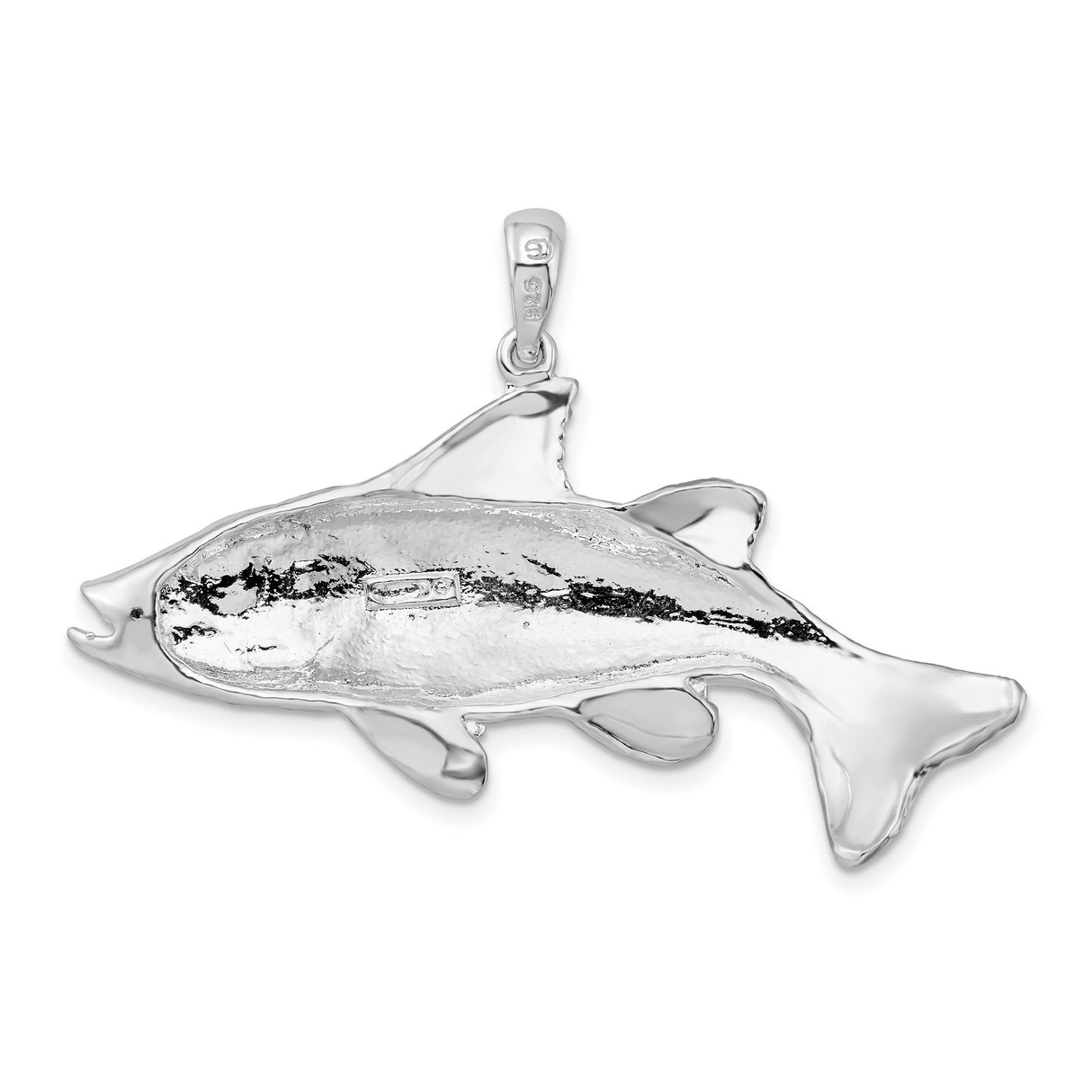 Sterling Silver Fish Pendant with Detailed Game Fish Design, Nautical Angler Jewelry