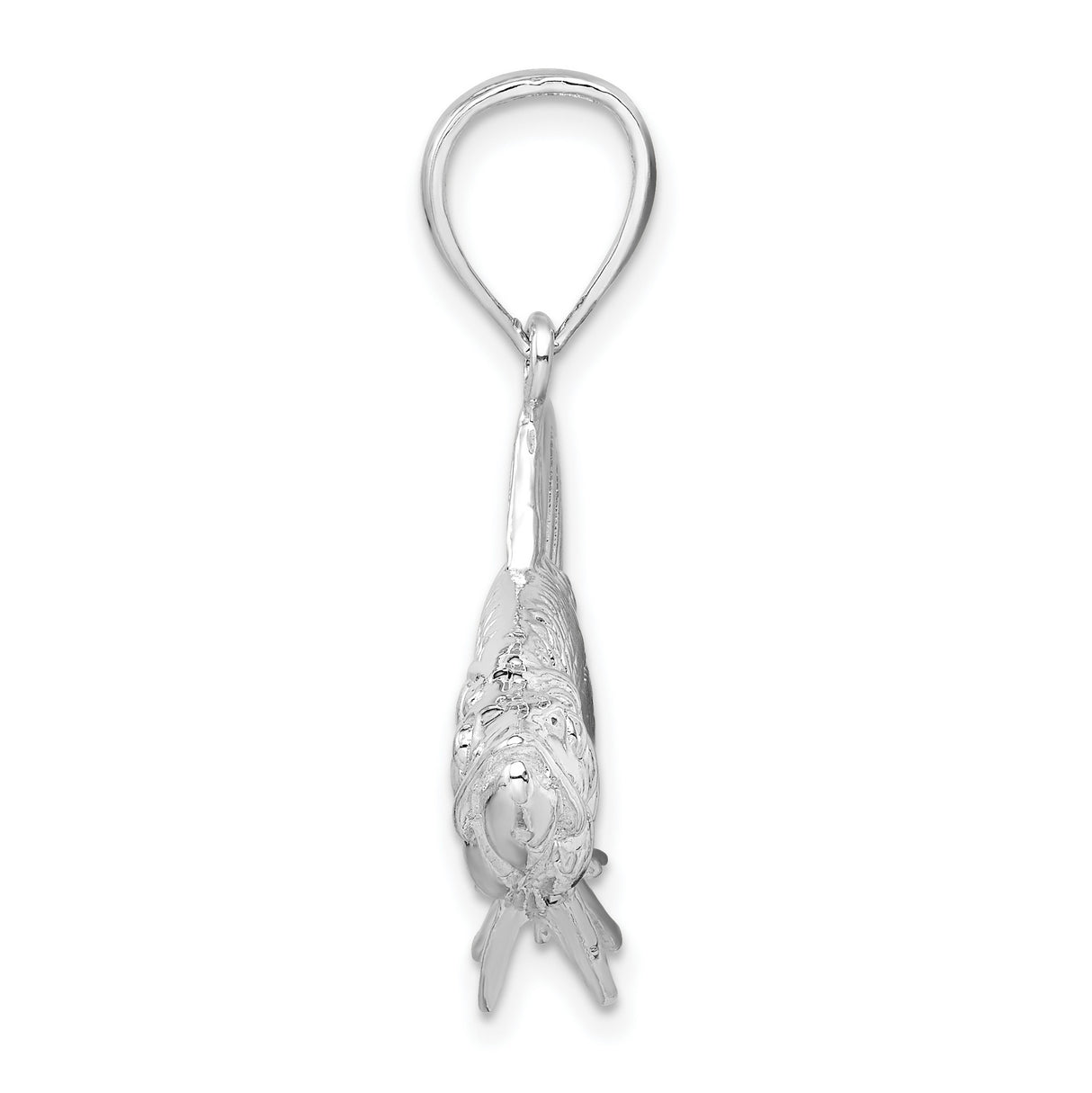 Sterling Silver Fish Pendant with Realistic Tarpon Design, Nautical Angler Charm