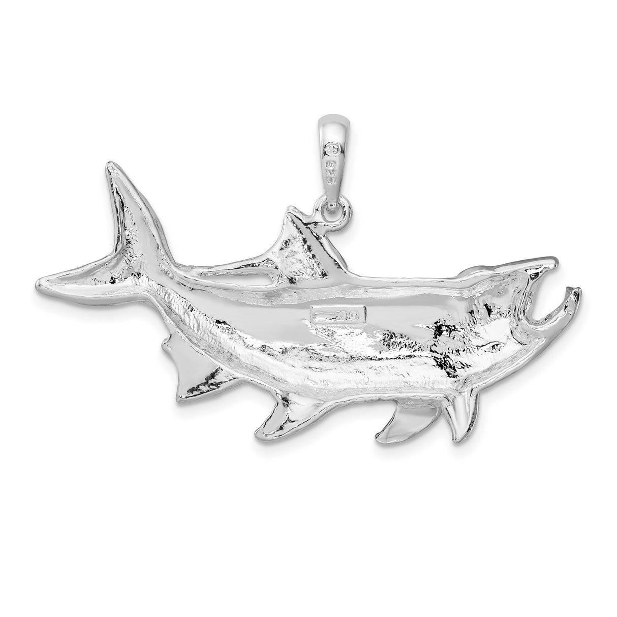 Sterling Silver Tarpon Pendant, Detailed Sportfish Design, Nautical Jewelry for Anglers