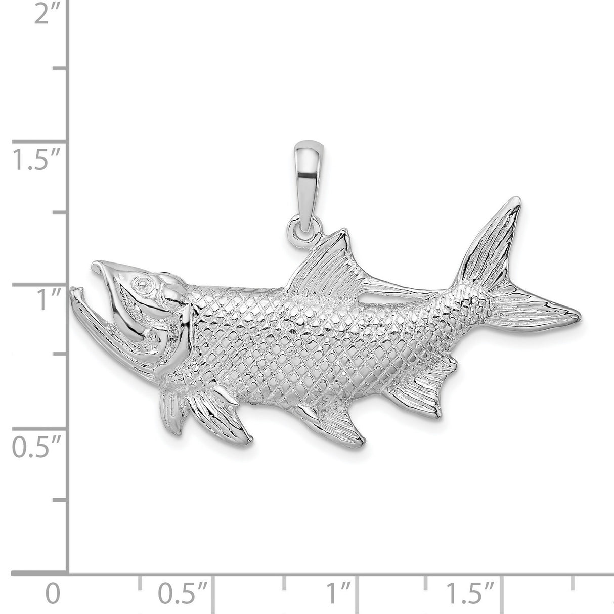 Sterling Silver Tarpon Pendant, Detailed Sportfish Design, Nautical Jewelry for Anglers