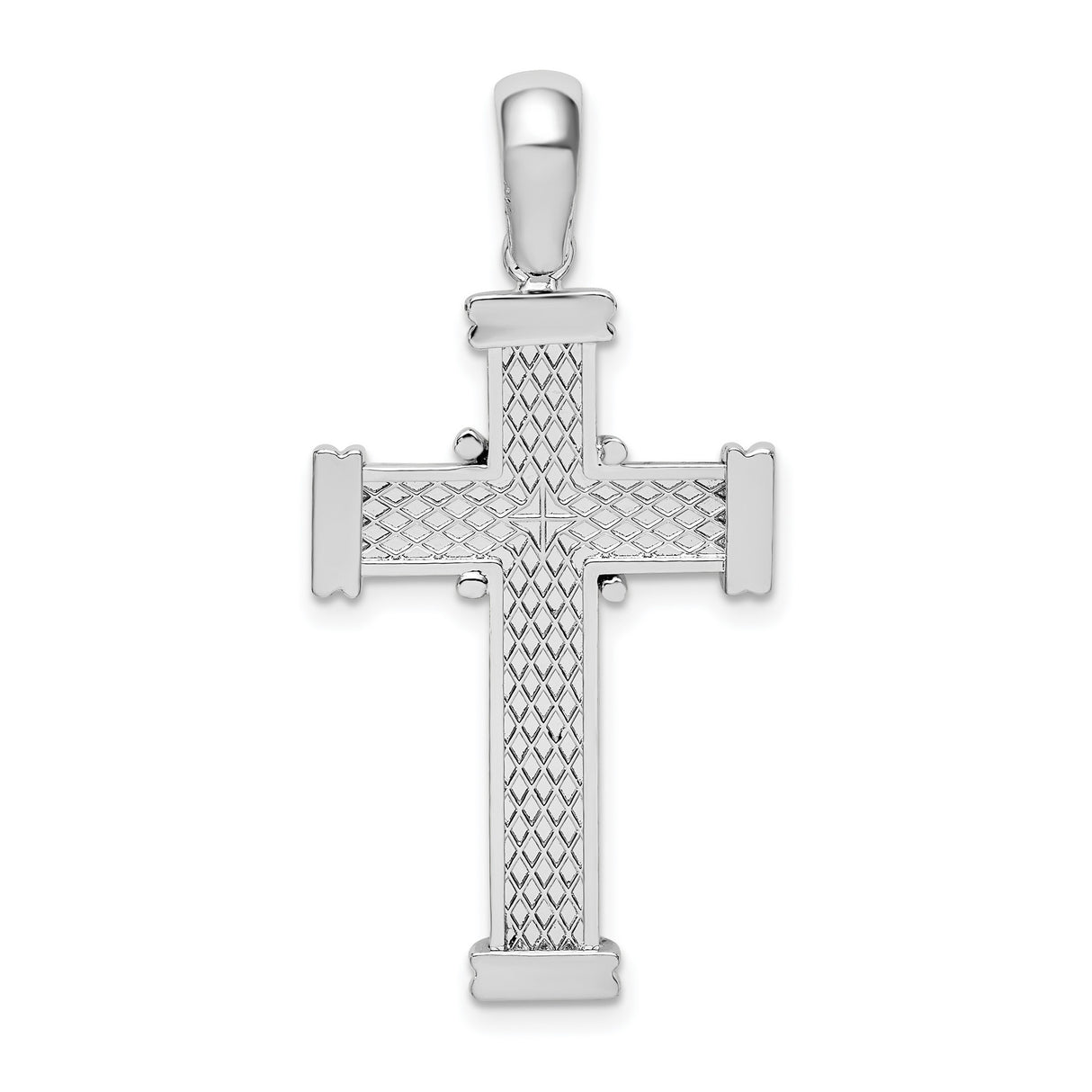 Sterling Silver Cross Pendant with Mirror Finish, Chunky Latin Cross Design for Men and Women