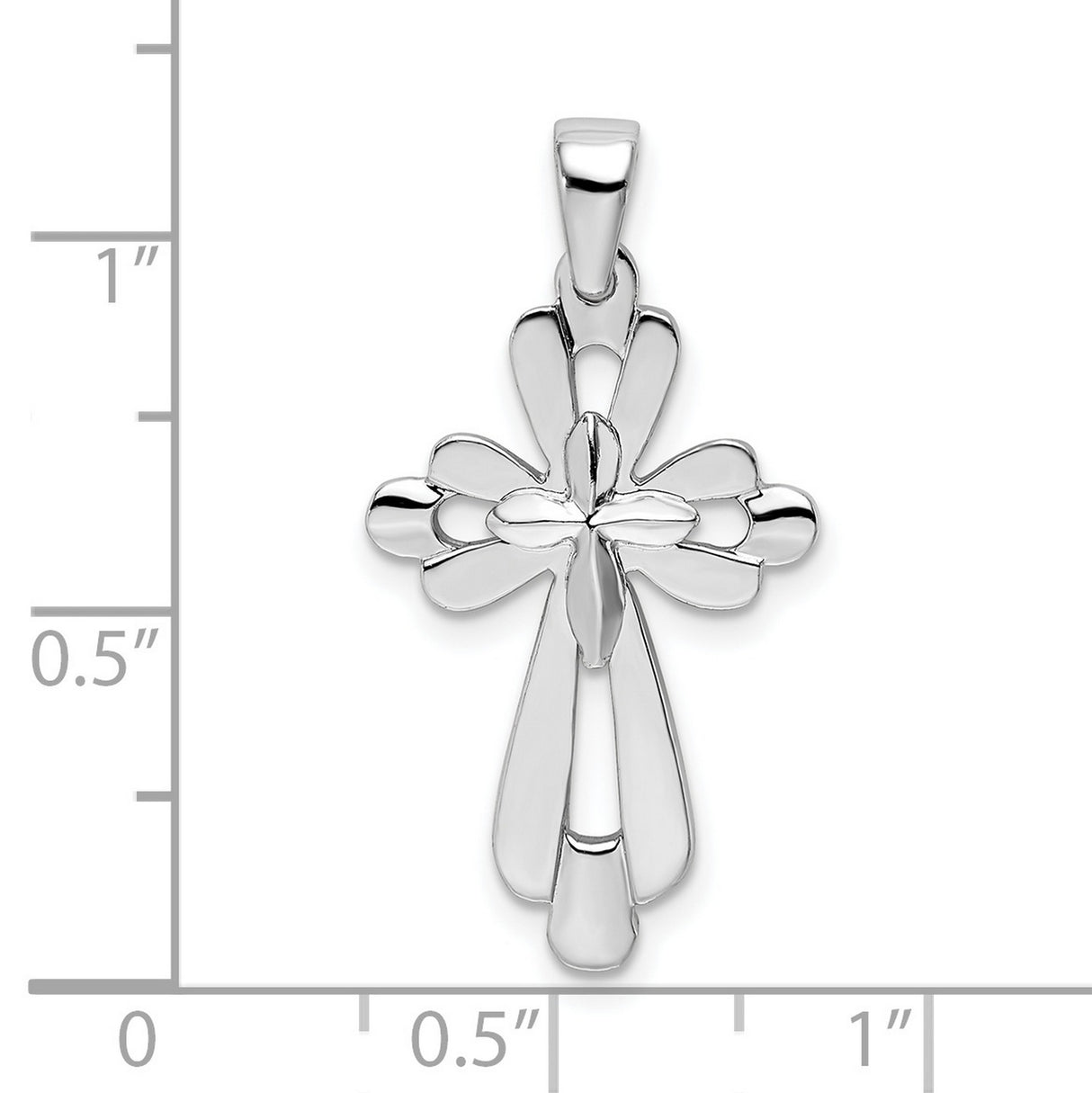 Sterling Silver Cross Pendant with Polished Tapered Arms, Modern Religious Design, Unisex