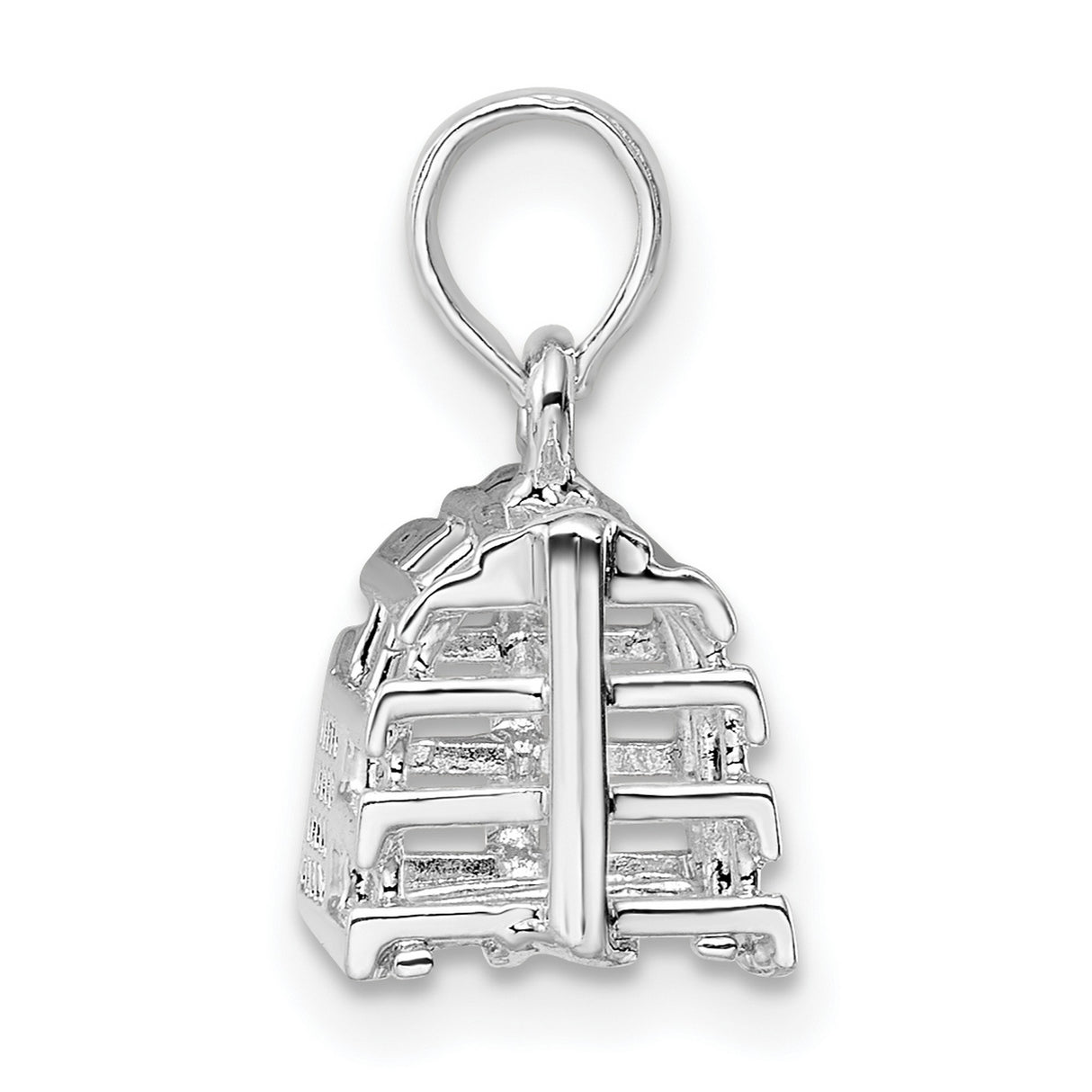 Sterling Silver Keyboard Pendant with Detailed Layout Design, Unisex Gamer Tech Jewelry