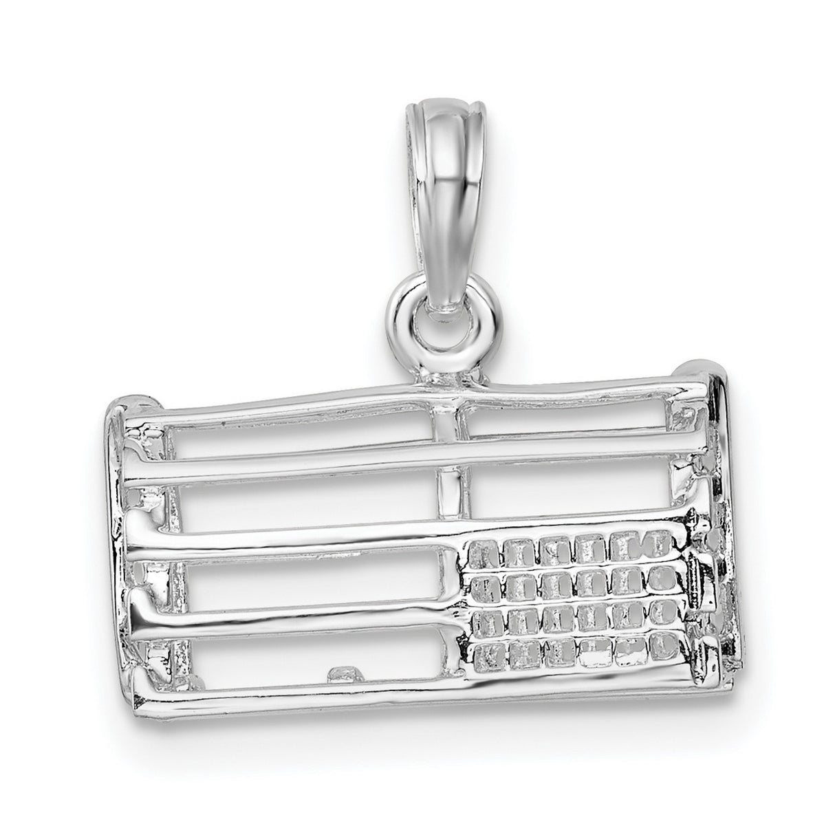 Sterling Silver Keyboard Pendant with Detailed Layout Design, Unisex Gamer Tech Jewelry