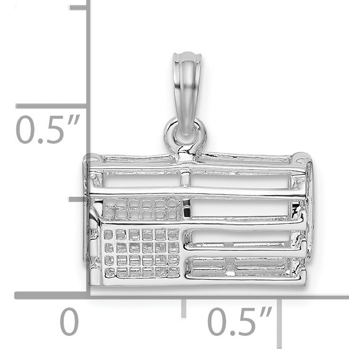 Sterling Silver Keyboard Pendant with Detailed Layout Design, Unisex Gamer Tech Jewelry