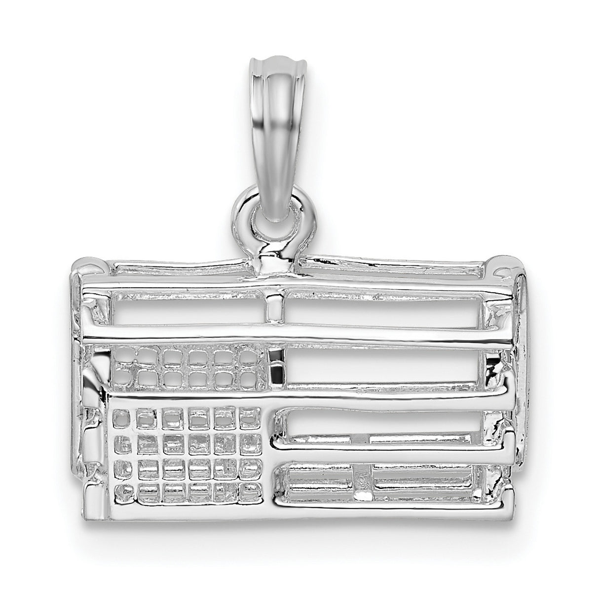 Sterling Silver Keyboard Pendant with Detailed Layout Design, Unisex Gamer Tech Jewelry