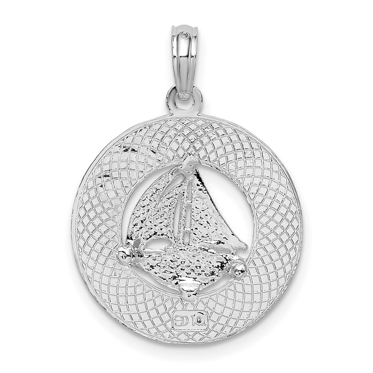 Sterling Silver Pendant with Sailboat Design, Jamaica Travel Theme, Unisex Ocean Charm