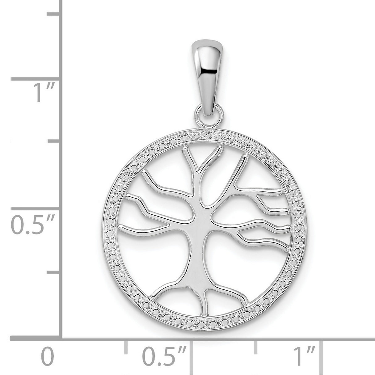 Sterling Silver Tree of Life Pendant with Openwork Circle Design for Women