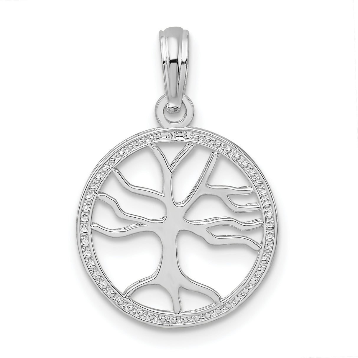 Sterling Silver Tree of Life Pendant with Openwork Round Celtic Design for Women