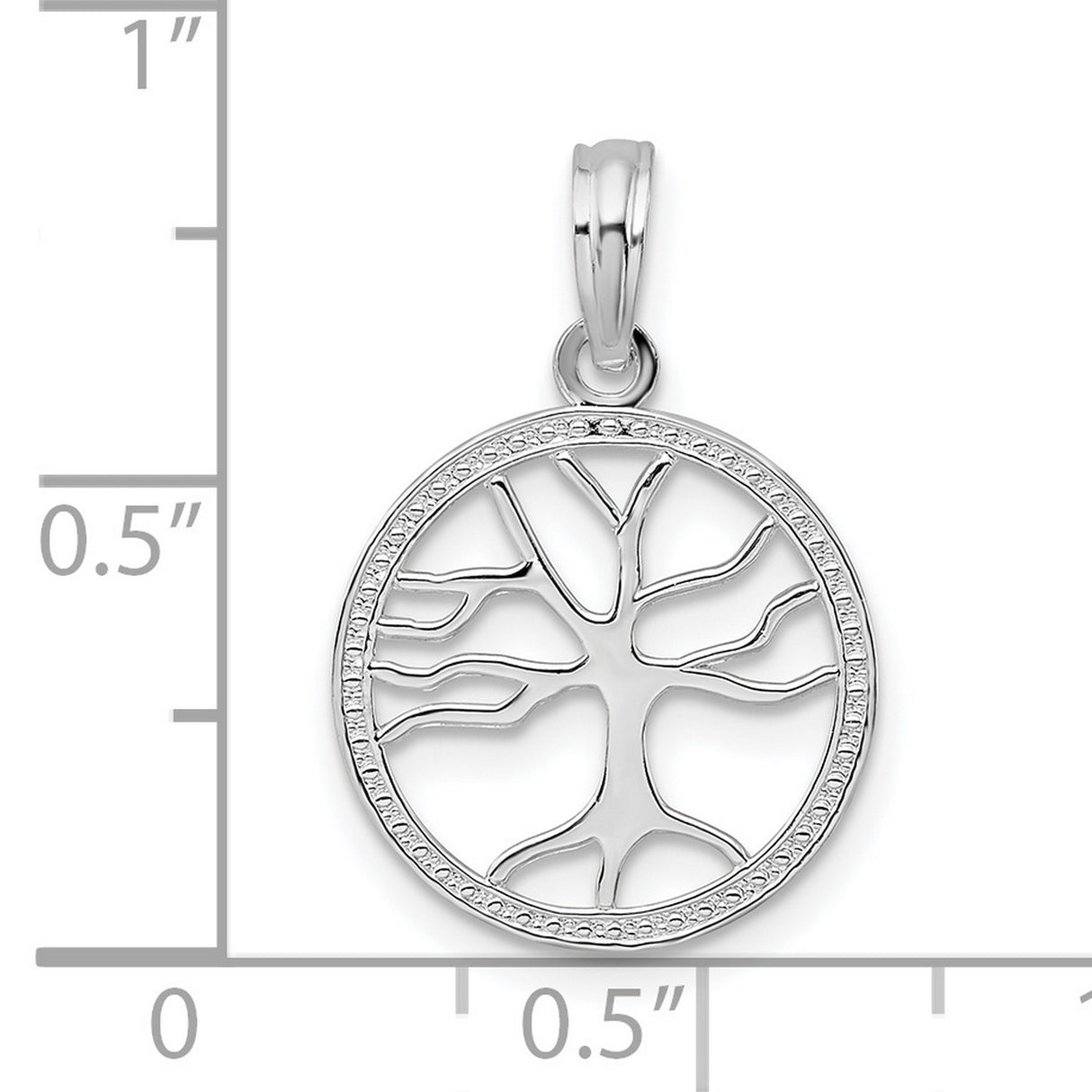 Sterling Silver Tree of Life Pendant with Openwork Round Celtic Design for Women