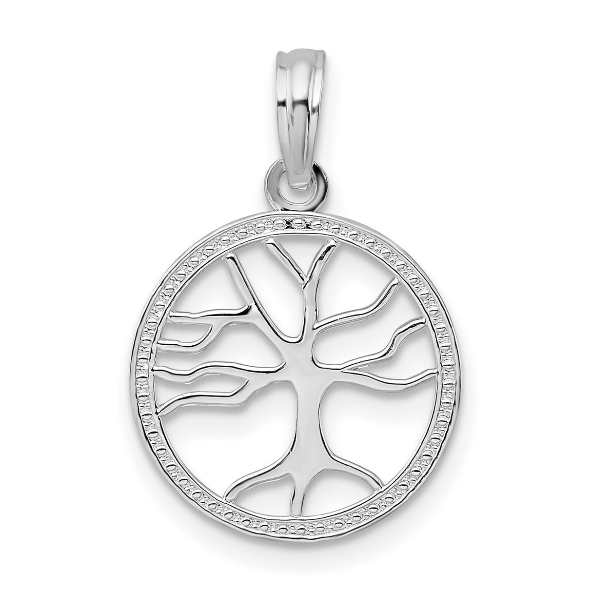 Sterling Silver Tree of Life Pendant with Openwork Round Celtic Design for Women