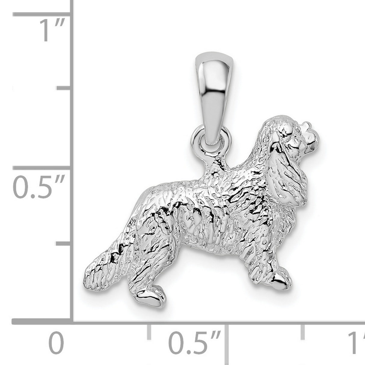 Sterling Silver Cocker Spaniel Pendant, Realistic 3D Dog Design, Animal Jewelry Charm for Women or Unisex