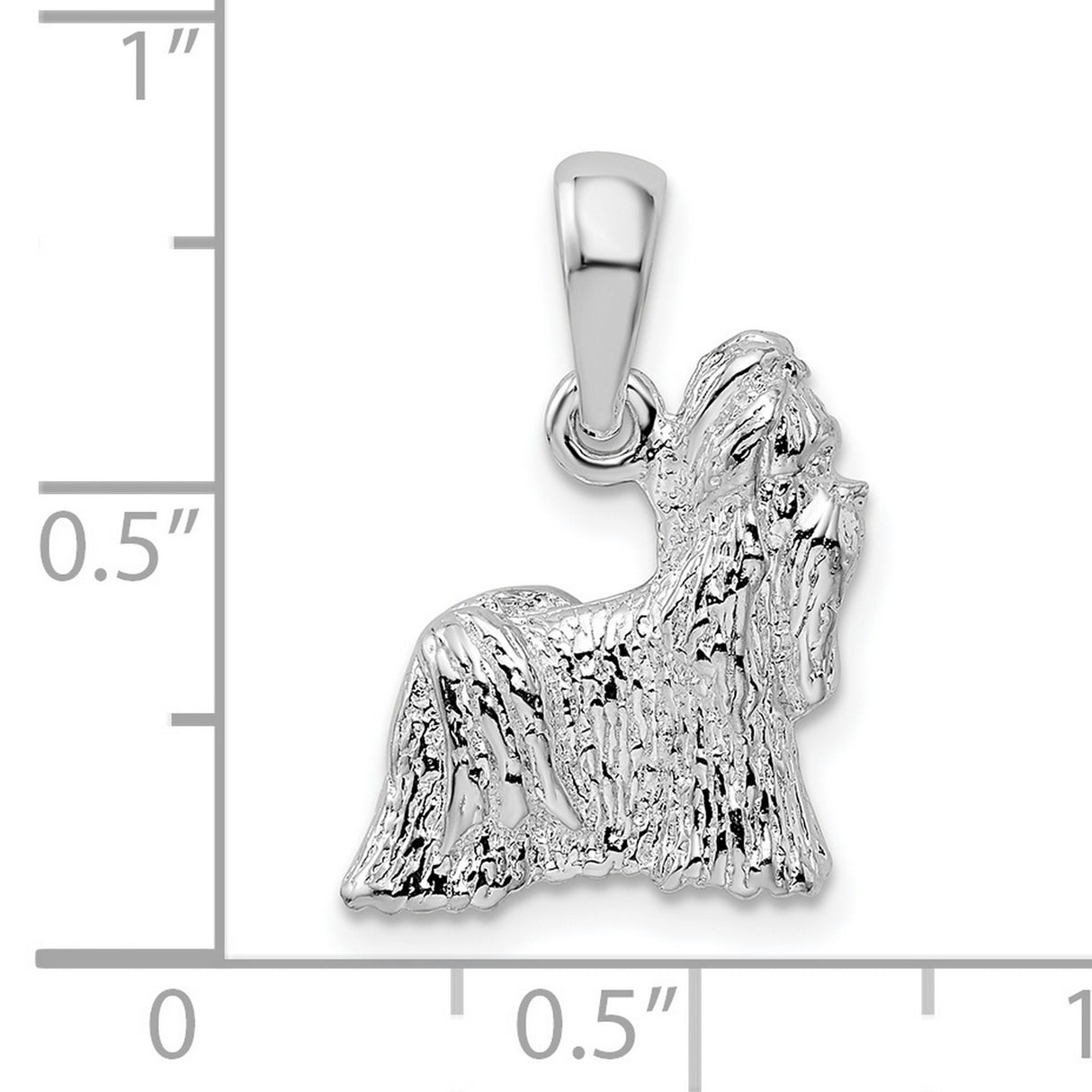 Sterling Silver Afghan Hound Pendant, Realistic Longhaired Dog Charm with Textured Detailing