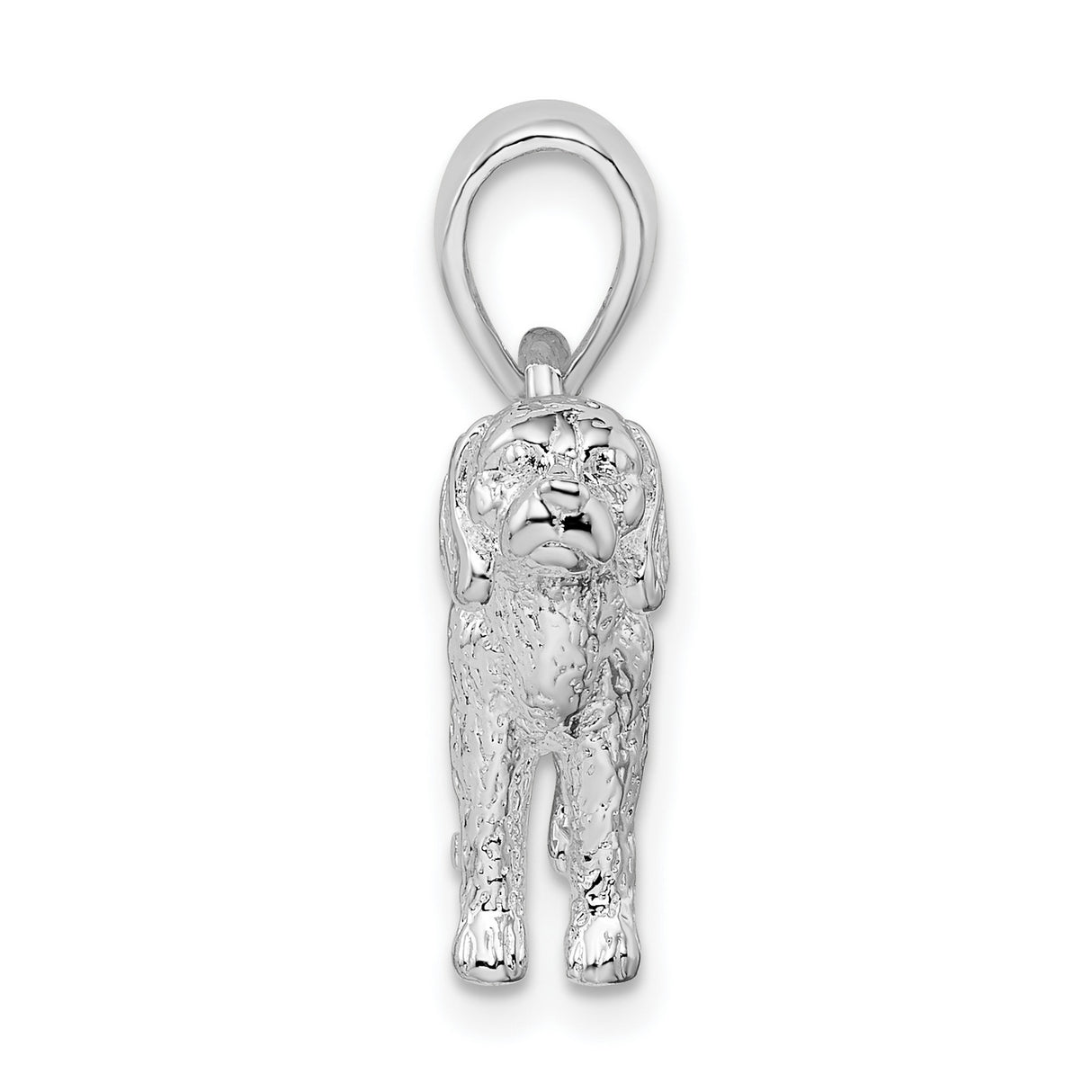 Sterling Silver Dog Pendant with Detailed Hound Design, Symbol of Loyalty and Protection