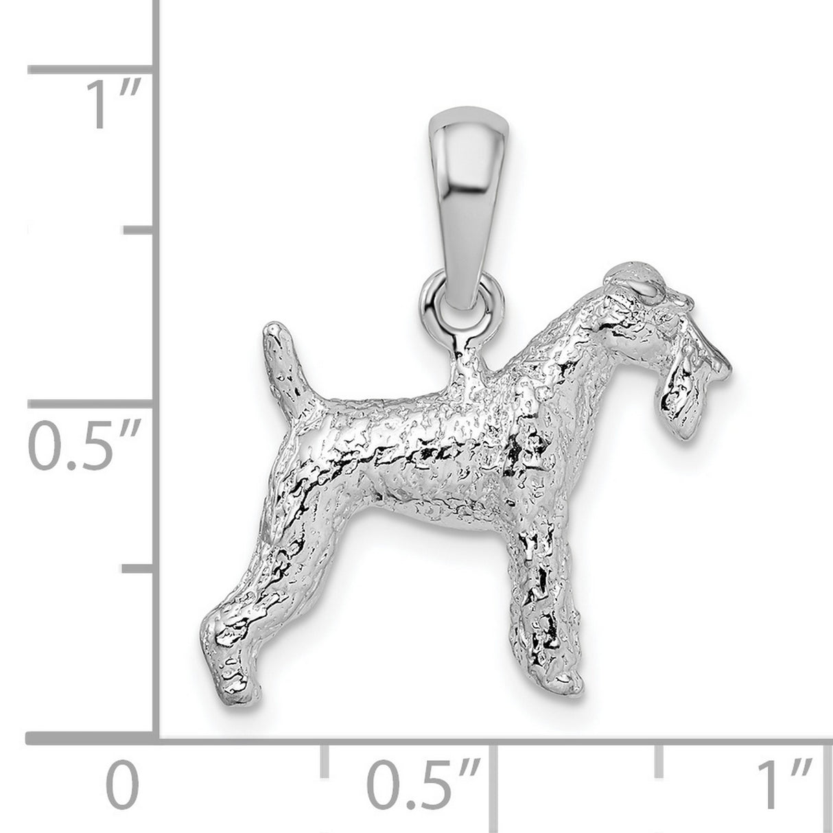 Sterling Silver Schnauzer Dog Pendant, Textured Terrier Charm, Realistic Canine Design