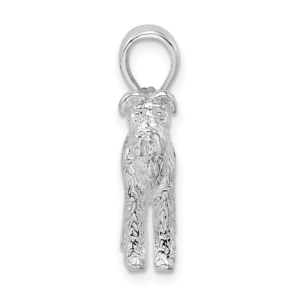 Sterling Silver Terrier Pendant, Realistic Dog Charm for Women or Unisex Wear