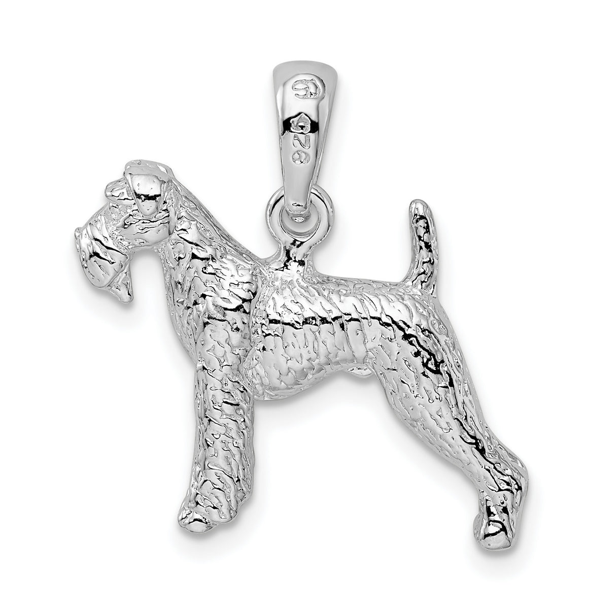 Sterling Silver Terrier Pendant, Realistic Dog Charm for Women or Unisex Wear
