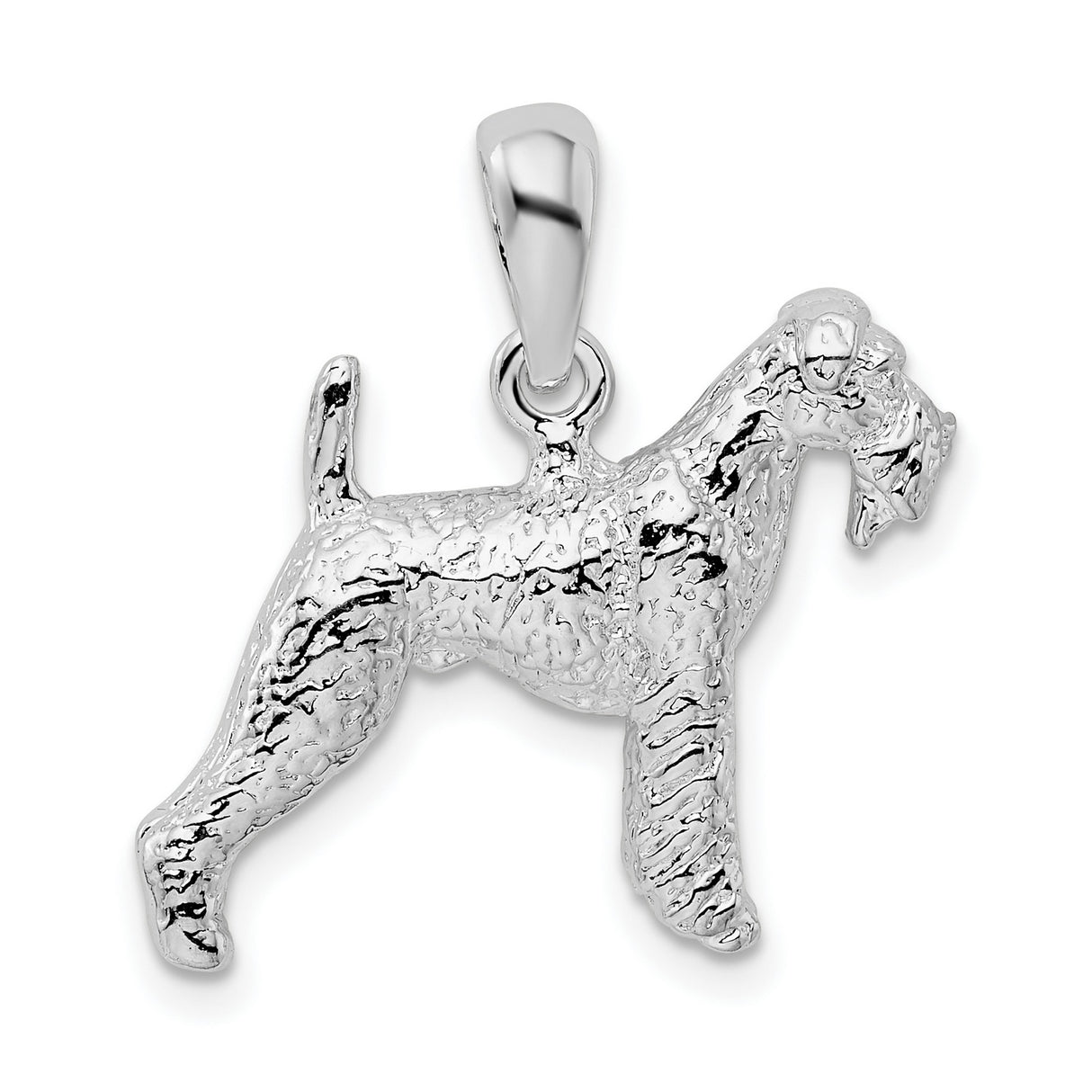 Sterling Silver Terrier Pendant, Realistic Dog Charm for Women or Unisex Wear