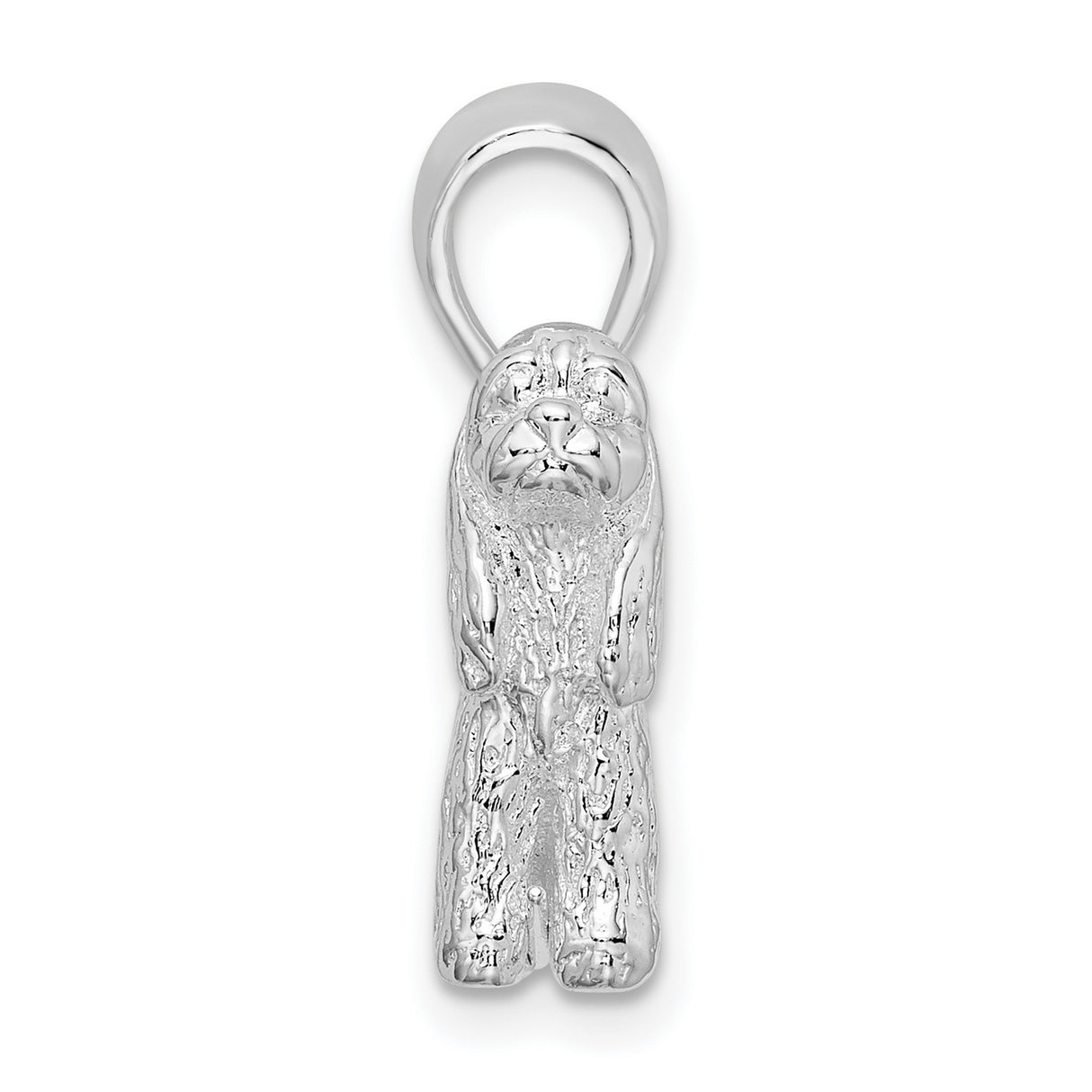 Sterling Silver Cocker Spaniel Dog Pendant, Textured Full-Bodied Canine Charm