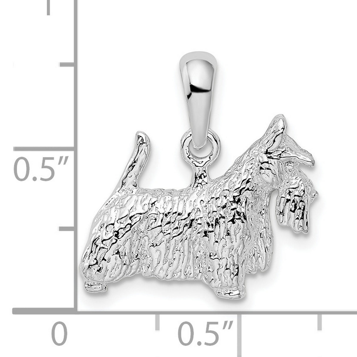 Sterling Silver Scottish Terrier Pendant, Textured Dog Charm, Scottie Dog Jewelry for Women or Unisex