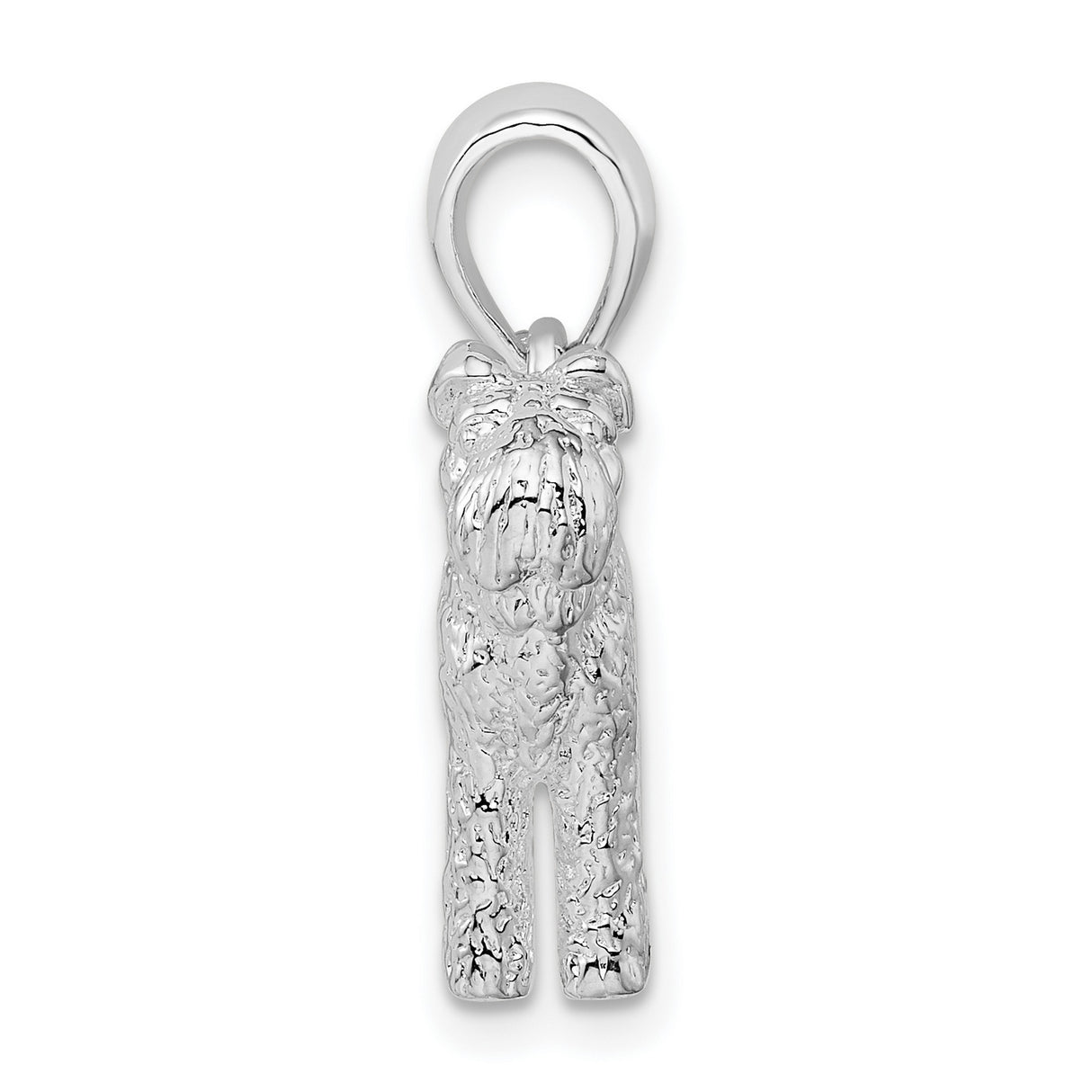 Textured 3-D Kerry Blue Terrier Charm Pendant in Real 925 Sterling Silver