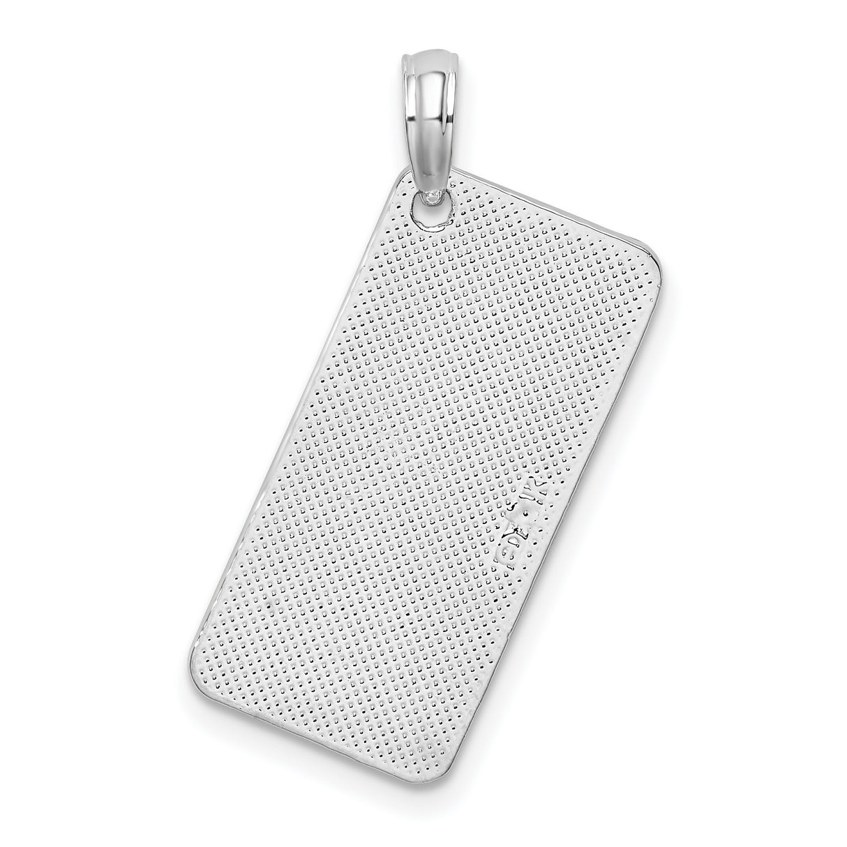 Sterling Silver Saint Thomas Pendant with Textured Background and Polished Lettering