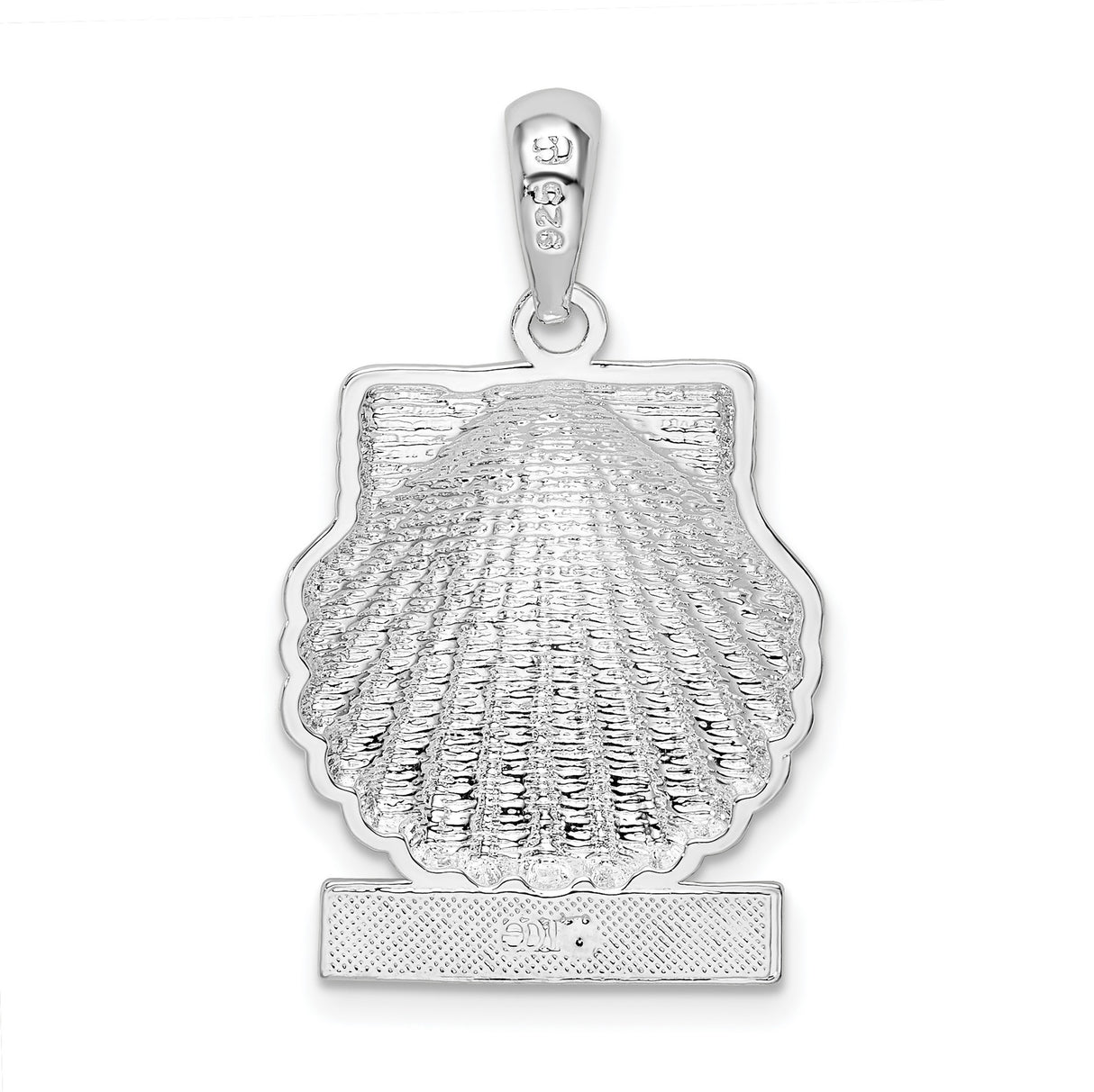 Sterling Silver Scallop Shell Pendant with St Thomas Engraving, Christian Faith Charm