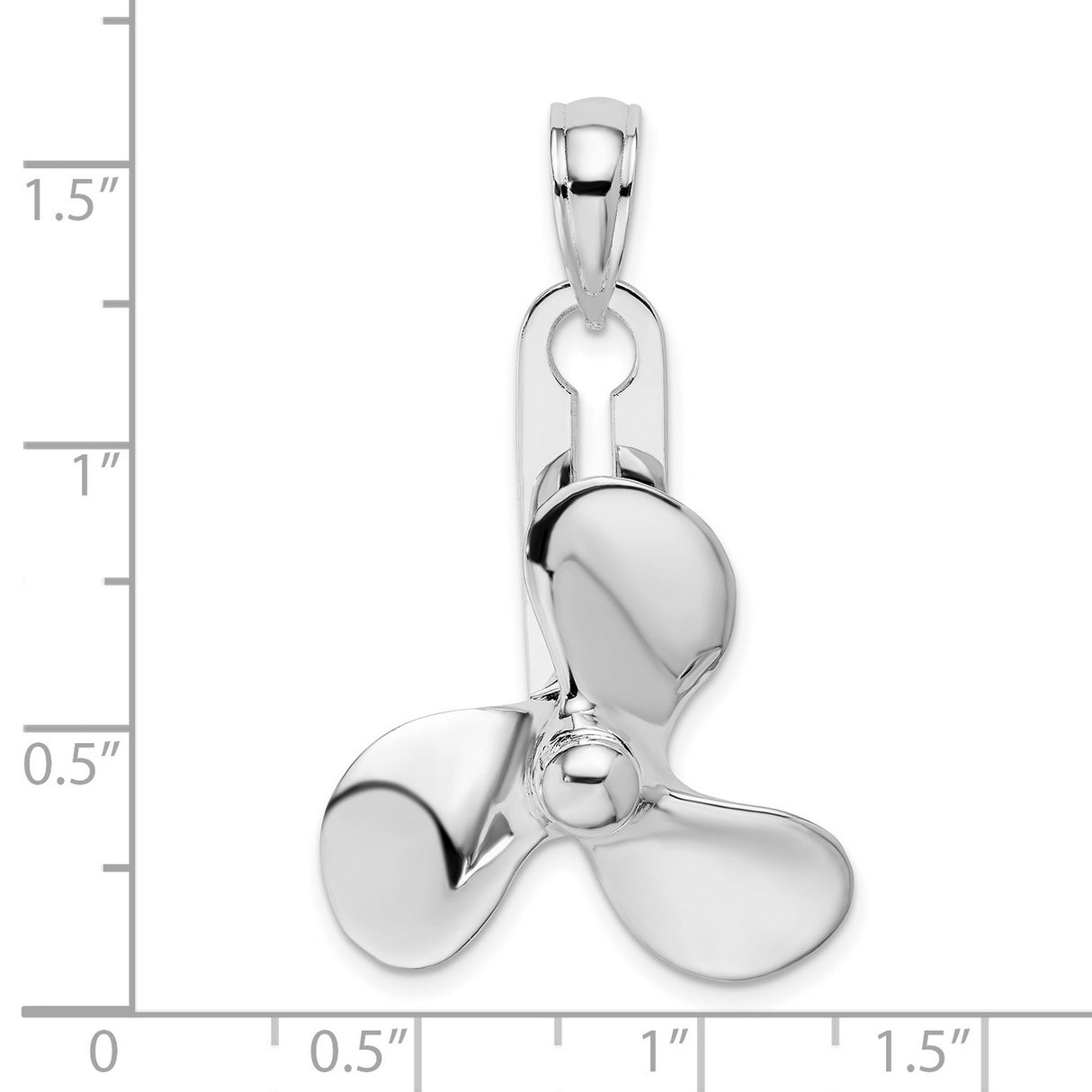 Sterling Silver Boat Propeller Pendant, Three Blade Marine Charm, Nautical Adventure Jewelry