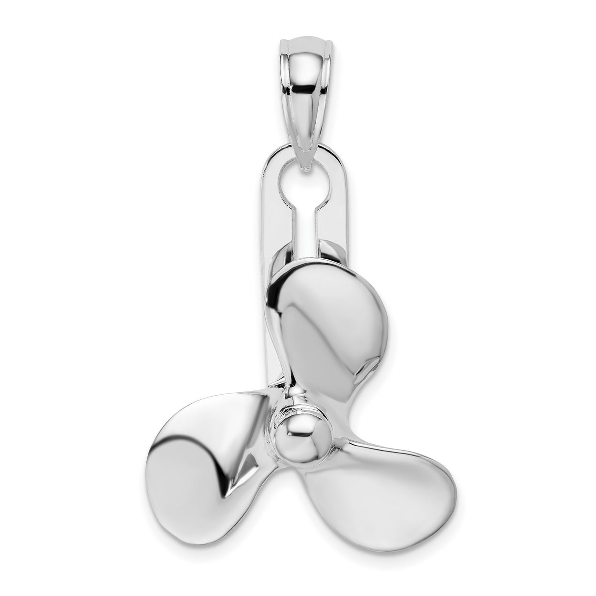 Sterling Silver Boat Propeller Pendant, Three Blade Marine Charm, Nautical Adventure Jewelry