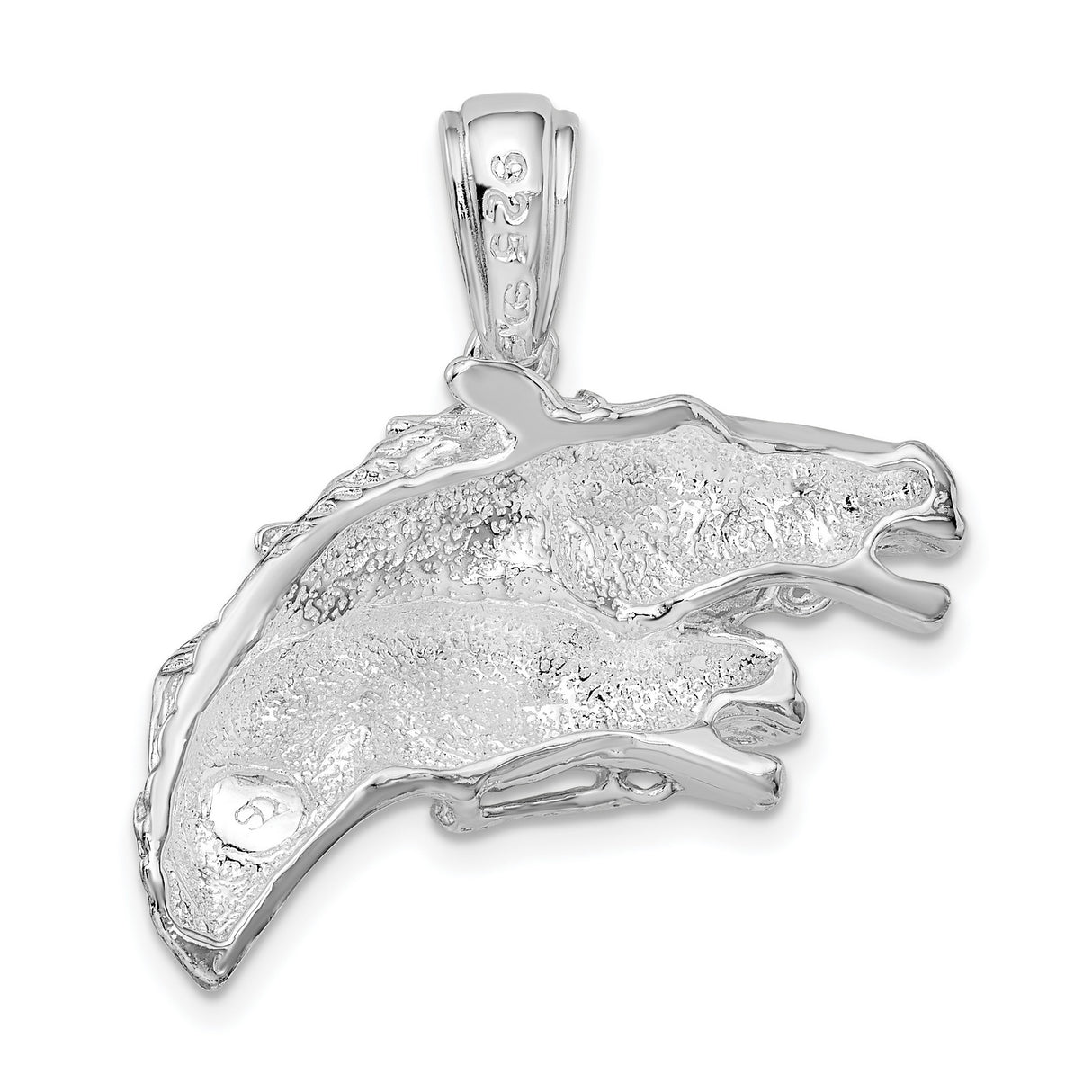 Sterling Silver Horse Pendant with Three Galloping Horse Heads, Equestrian Unisex Charm