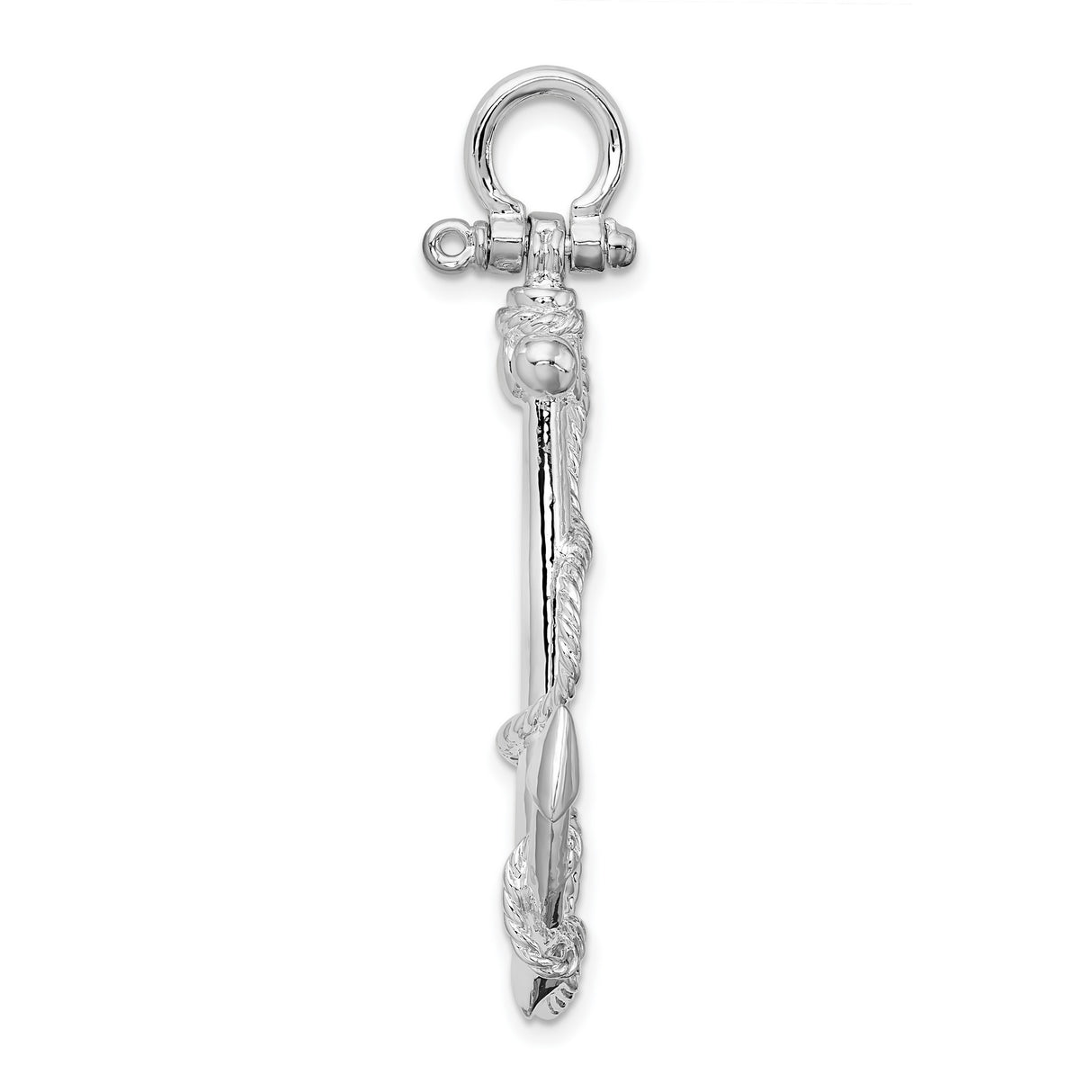 Sterling Silver Anchor Pendant with Rope Design, Nautical Christian Symbol for Men and Women