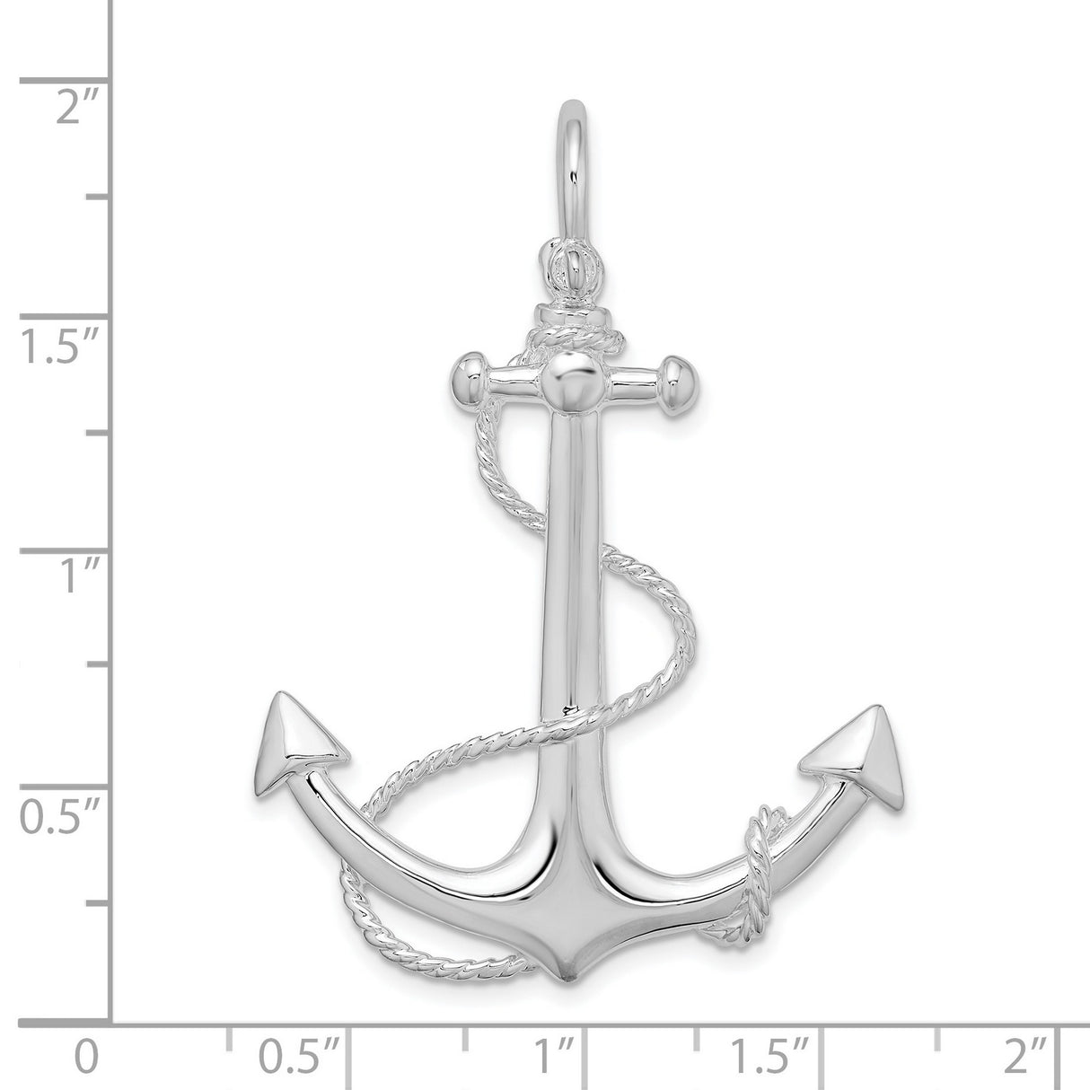 Sterling Silver Anchor Pendant with Rope Design, Nautical Christian Symbol for Men and Women