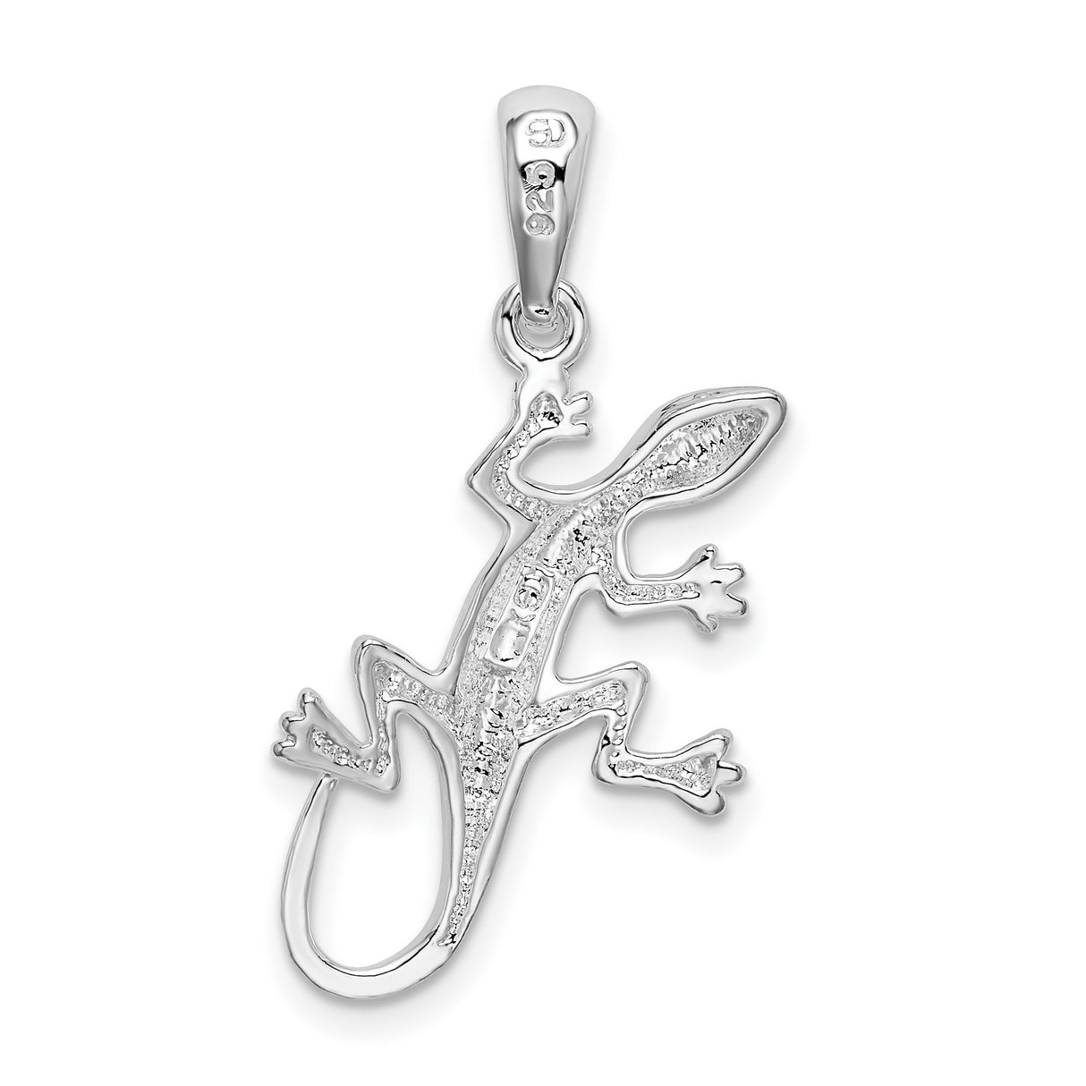 Sterling Silver Gecko Pendant, Polished Lizard with Tribal Charm, Nature-Inspired Animal Jewelry