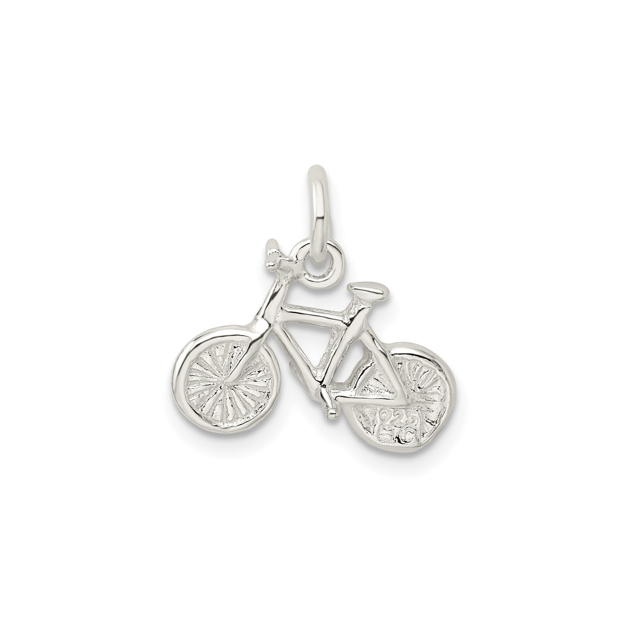 Sterling Silver Bicycle Pendant or Charm, Minimalist Cycling Jewelry for Women and Unisex Riders