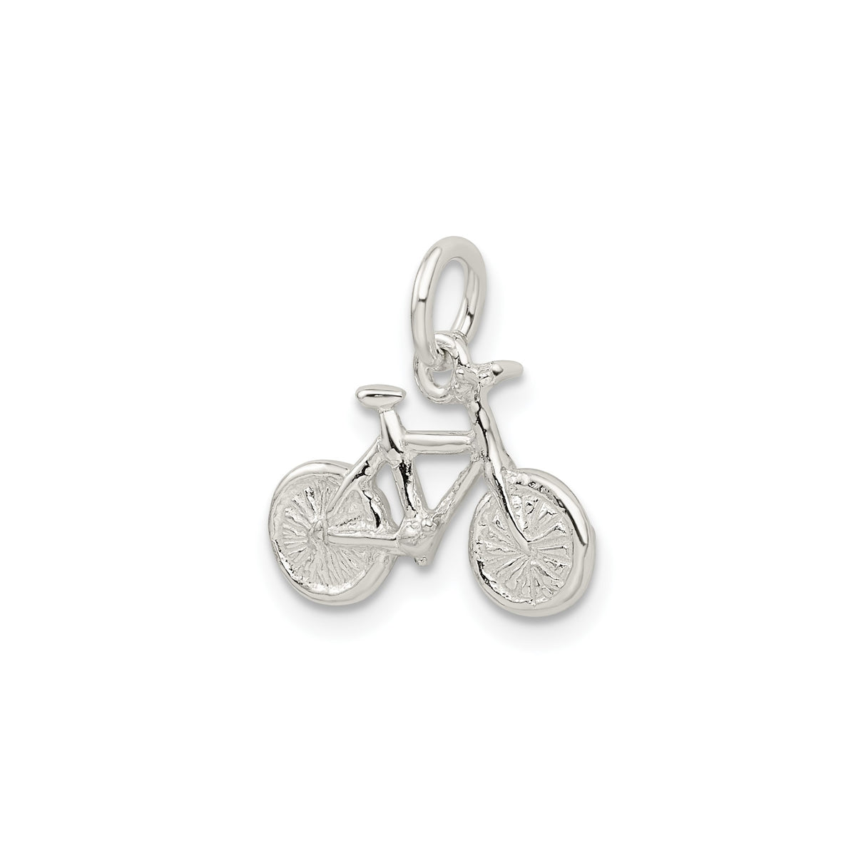 Sterling Silver Bicycle Pendant or Charm, Minimalist Cycling Jewelry for Women and Unisex Riders
