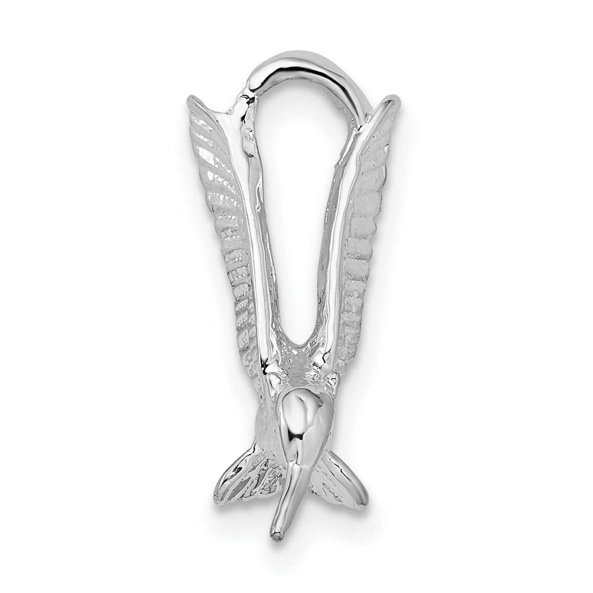 Sterling Silver Hummingbird Pendant with Detailed Wings, Nature Inspired Bird Jewelry for Women