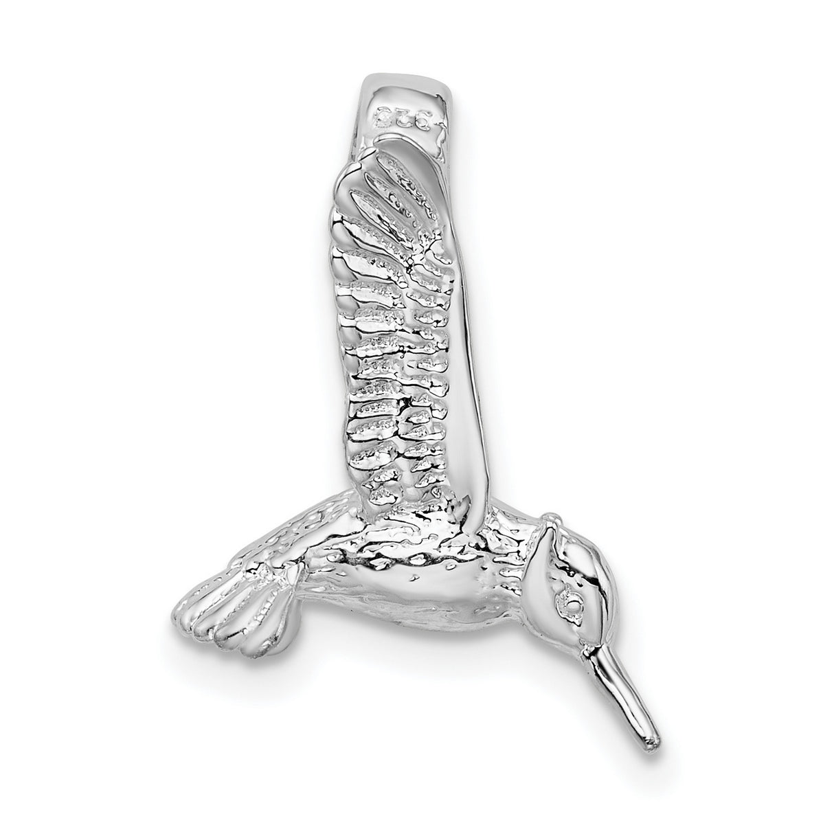 Sterling Silver Hummingbird Pendant with Detailed Wings, Nature Inspired Bird Jewelry for Women