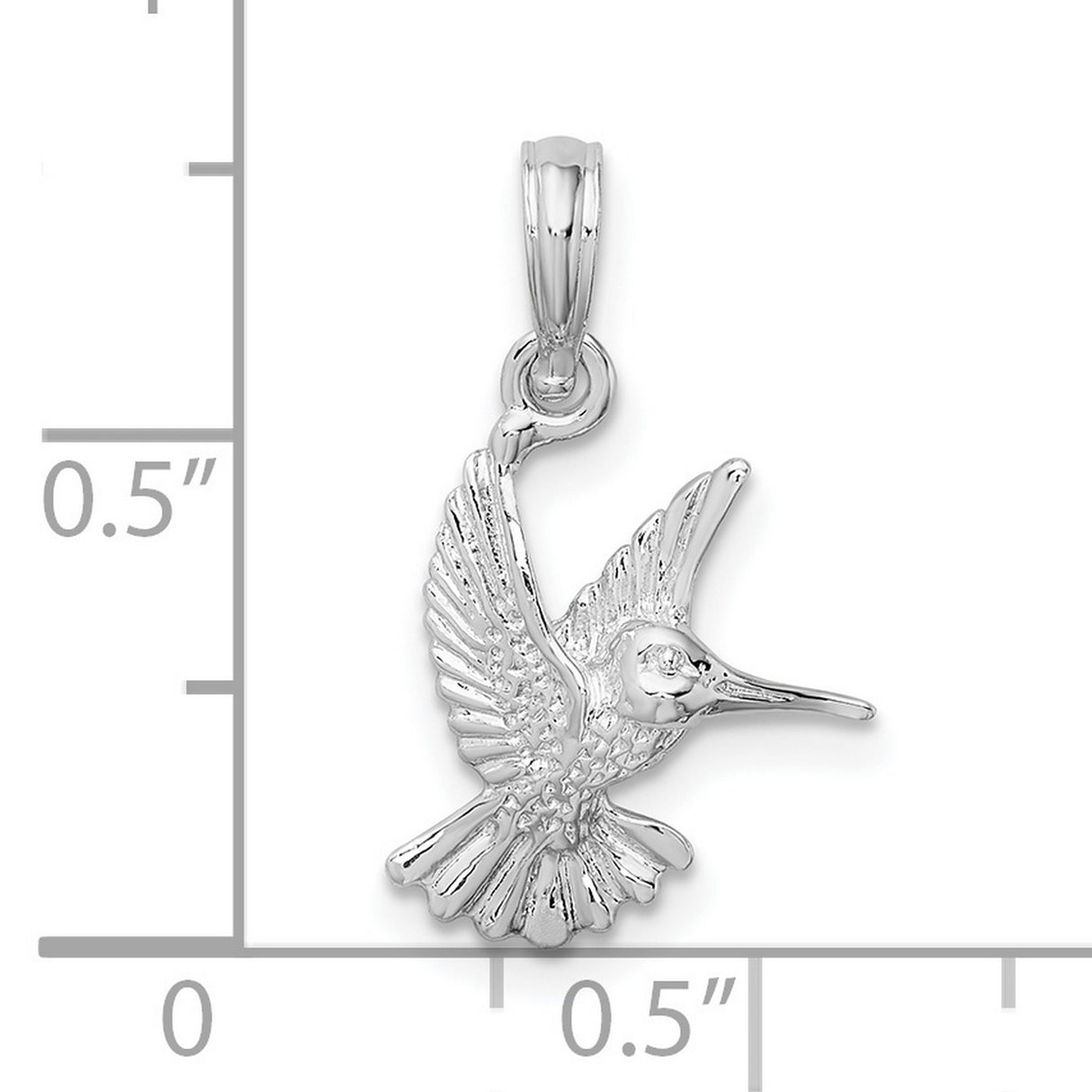 Sterling Silver Hummingbird Pendant with Detailed Wings and Beak, Symbolic Nature Jewelry for Women