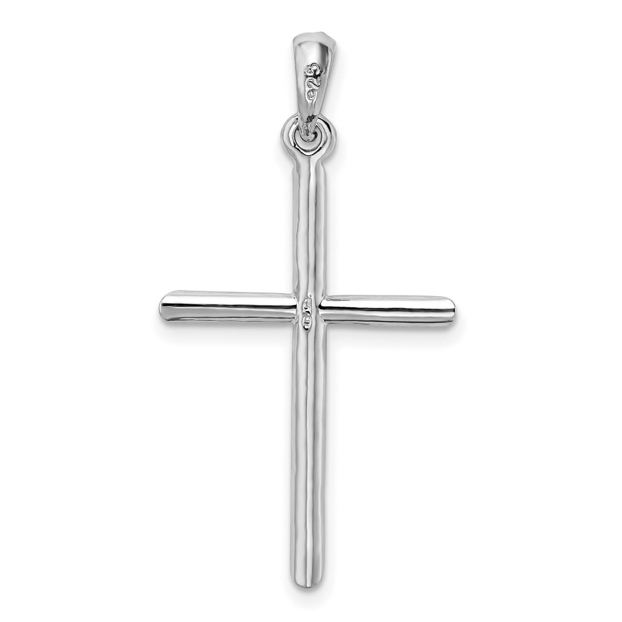Sterling Silver Cross Pendant with Beveled Ends and Polished Finish for Men and Women