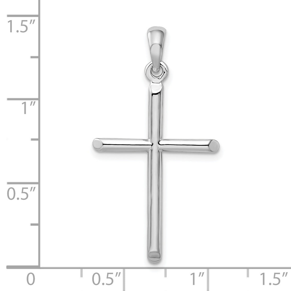 Sterling Silver Cross Pendant with Beveled Ends and Polished Finish for Men and Women