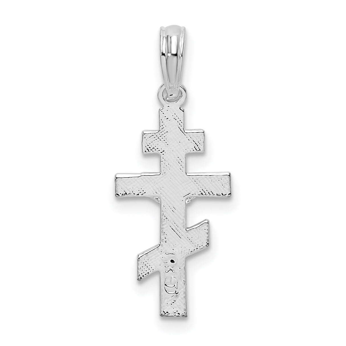 Sterling Silver Crucifix Pendant with Detailed Jesus and Byzantine Cross Design